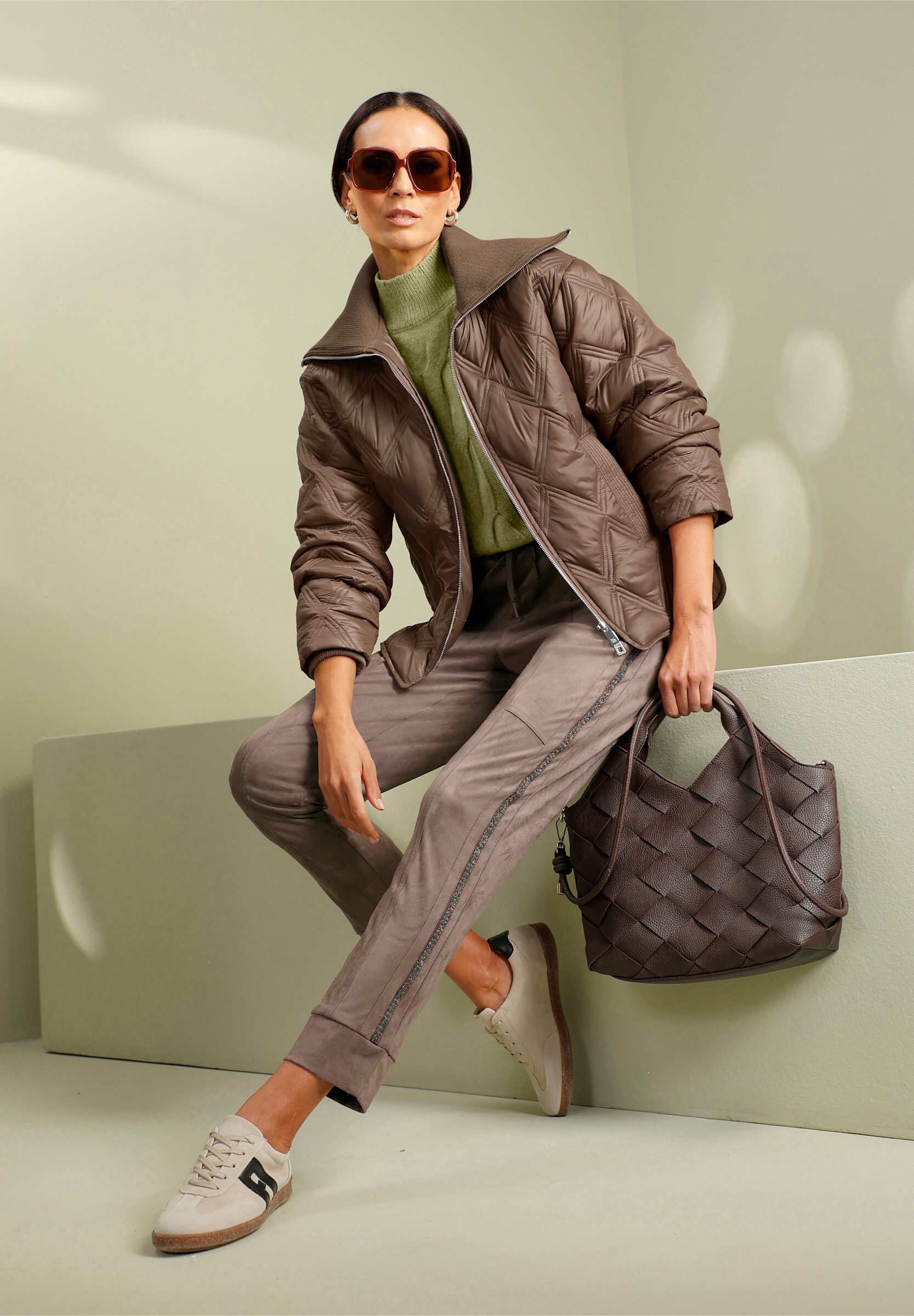 heine Steppjacke »Steppjacke Steppjacke mit 2-Wege-Zipper« ohne Kapuze