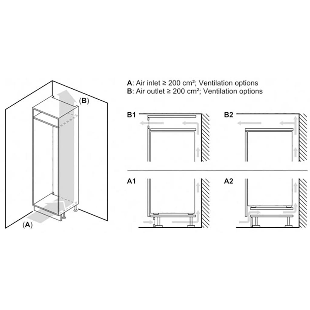 BOSCH Einbaukühlschrank »KIL42VFE0«, KIL42VFE0, 122,1 cm hoch, 54,1 cm breit