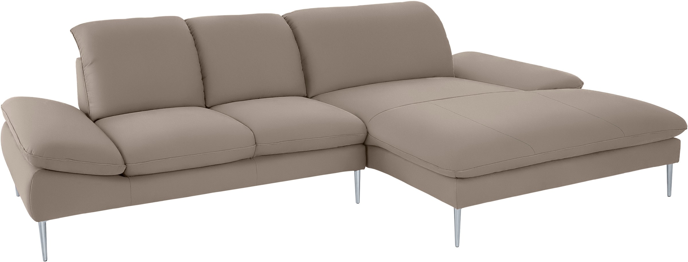 W.SCHILLIG Ecksofa »enjoy&MORE, Designsofa, elegant und bequem, L-Form«, mit Sitztiefenverstellung, Füße silber matt, Breite 310 cm