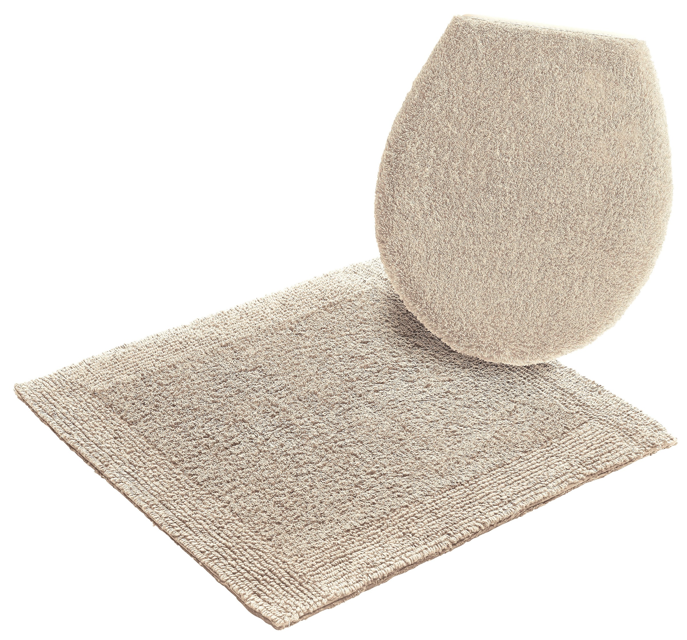 my home Badematte »Kapra, Badvorleger, Badezimmer Teppich«, beidseitig nutzbar-fußbodenheizungsgeeignet-strapazierfähig, mit Bordüre, Badteppich, Badematte, Baumwolle