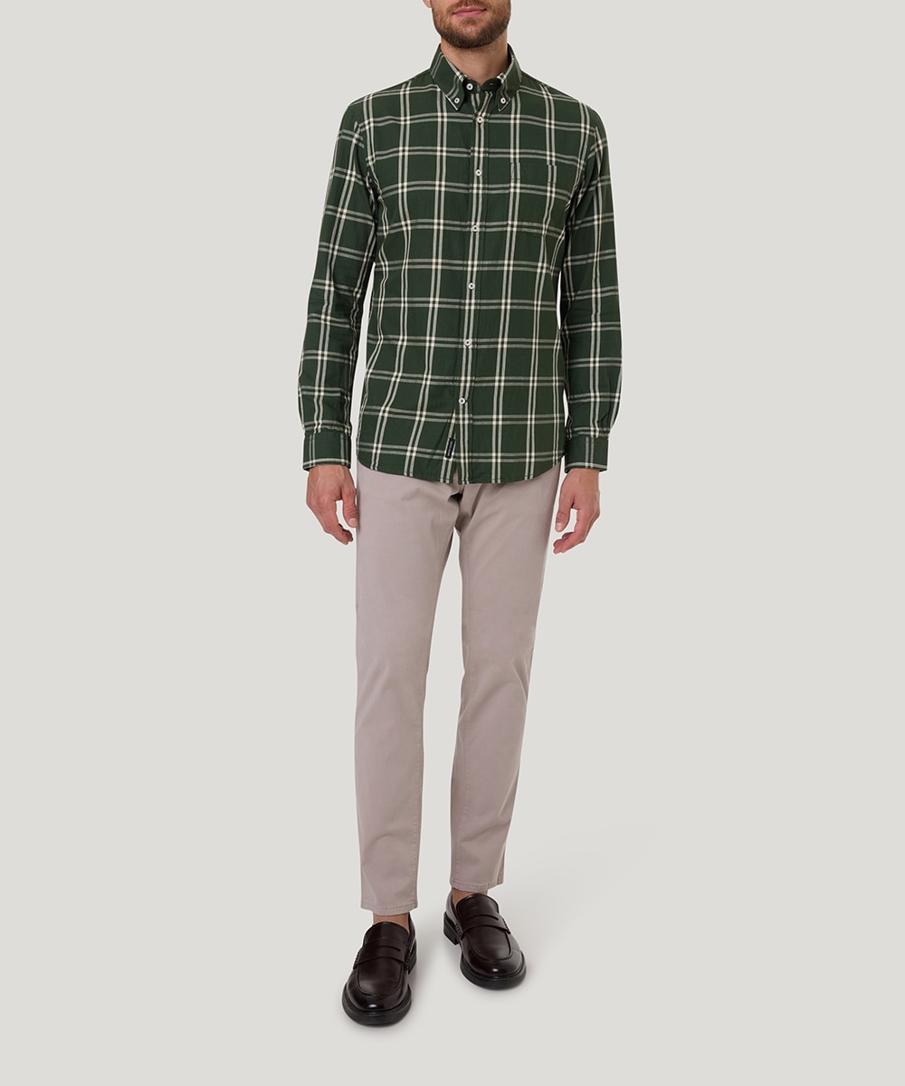 Pierre Cardin Karohemd, mit Button-down-Kragen, Modern Fit