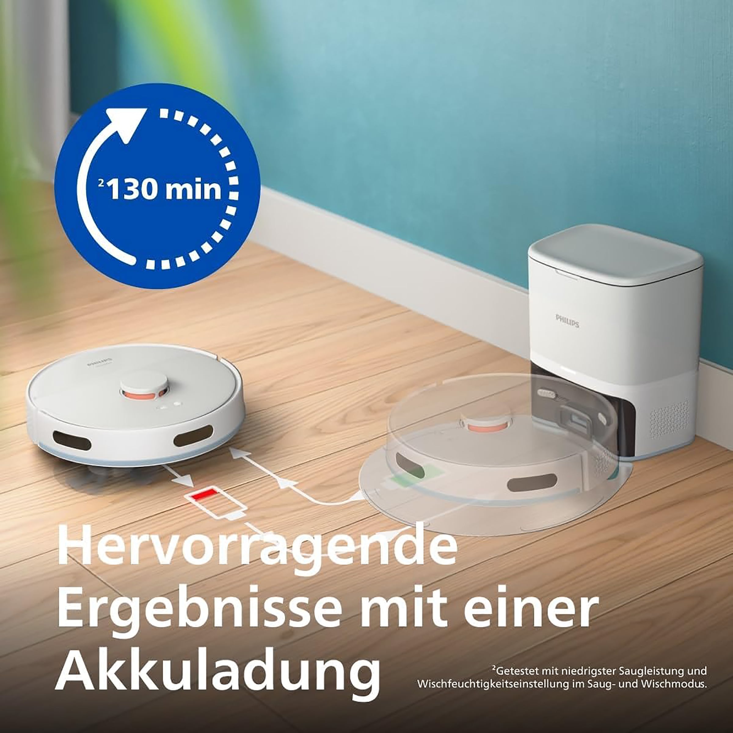 Philips Nass-Trocken-Saugroboter »XU2100/25 2000 Series 2. Gen, mit 6.000pa Saugkraft, Teppich-Boost«, LDS-Radarnavigationssystem, HomeRun App, inkl. Entleerungsstation