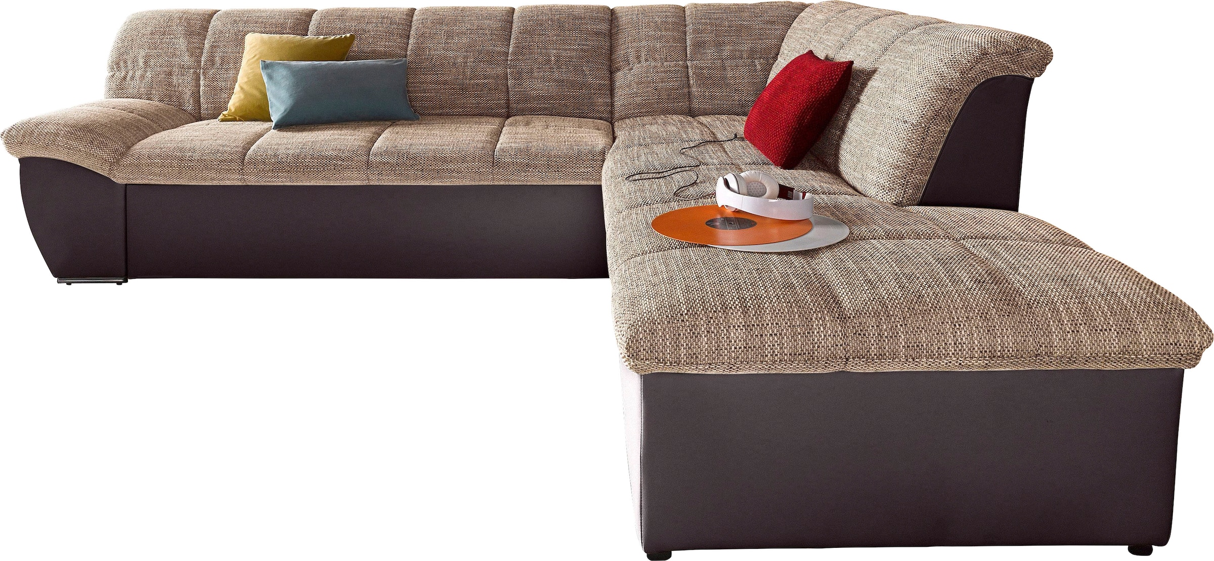 DOMO collection Ecksofa »Splash, aktuelle Sitz- und Rückensteppung, Materialmix, L-Form«, wahlweise mit Bettfunktion