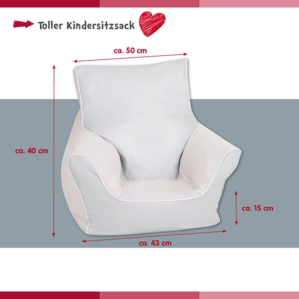 Knorrtoys® Sitzsack »Royal Grey«, für Kinder; Made in Europe