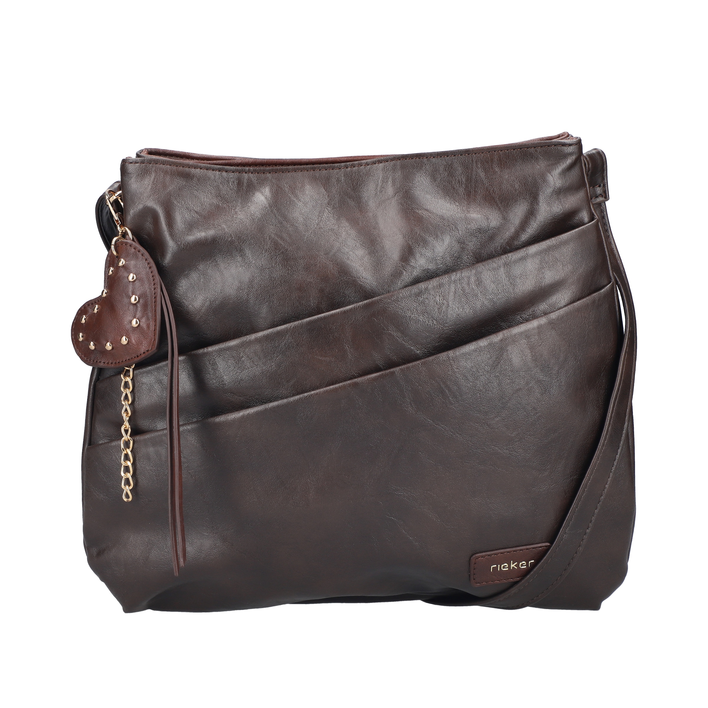Rieker Umhängetasche Schultertasche, Damen Handtasche mit zwei Hauptfächern