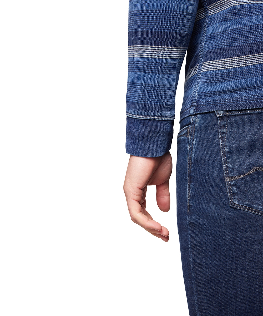 Pioneer Authentic Jeans Langarm-Poloshirt, mit Streifenmuster