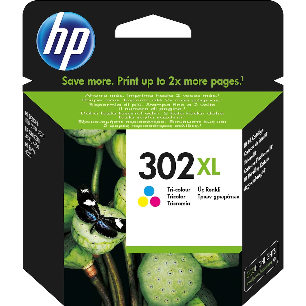 HP Tintenpatrone »302XL«, (Packung), original Druckerpatrone 302 cyan/magenta/yellow XL