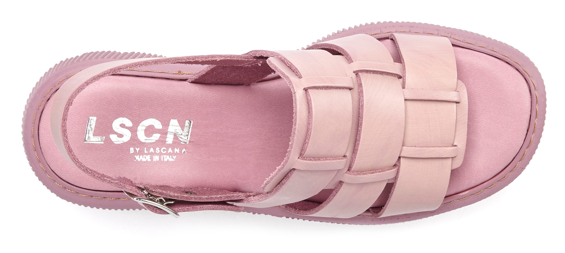 LSCN by LASCANA Sandalette, Sandale, Sommerschuh, Pantolette aus Leder mit Plateau