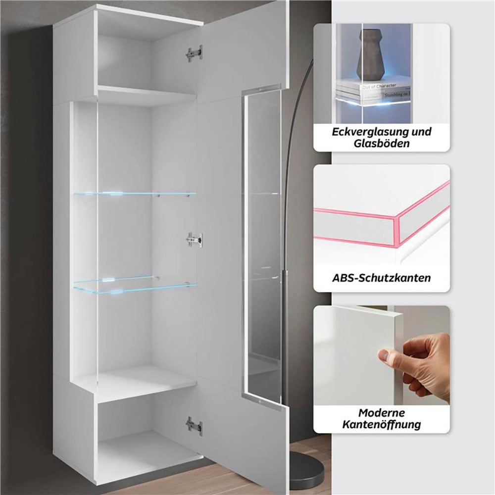 INOSIGN Vitrine »Kenia, stehend und hängend, Türanschlag wechselbar«, (1 St.), Vitrineschrank mit Glastüren 160 cm Höhe
