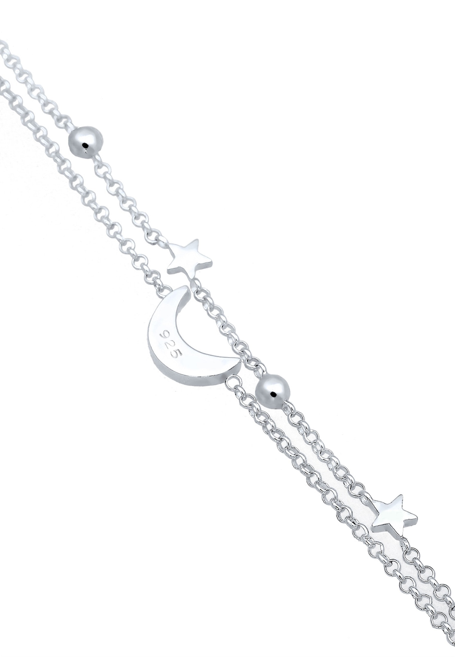 Elli Armkette »Armband Halbmond Sterne Galaxy Kristalle 925 Sterling Silber«