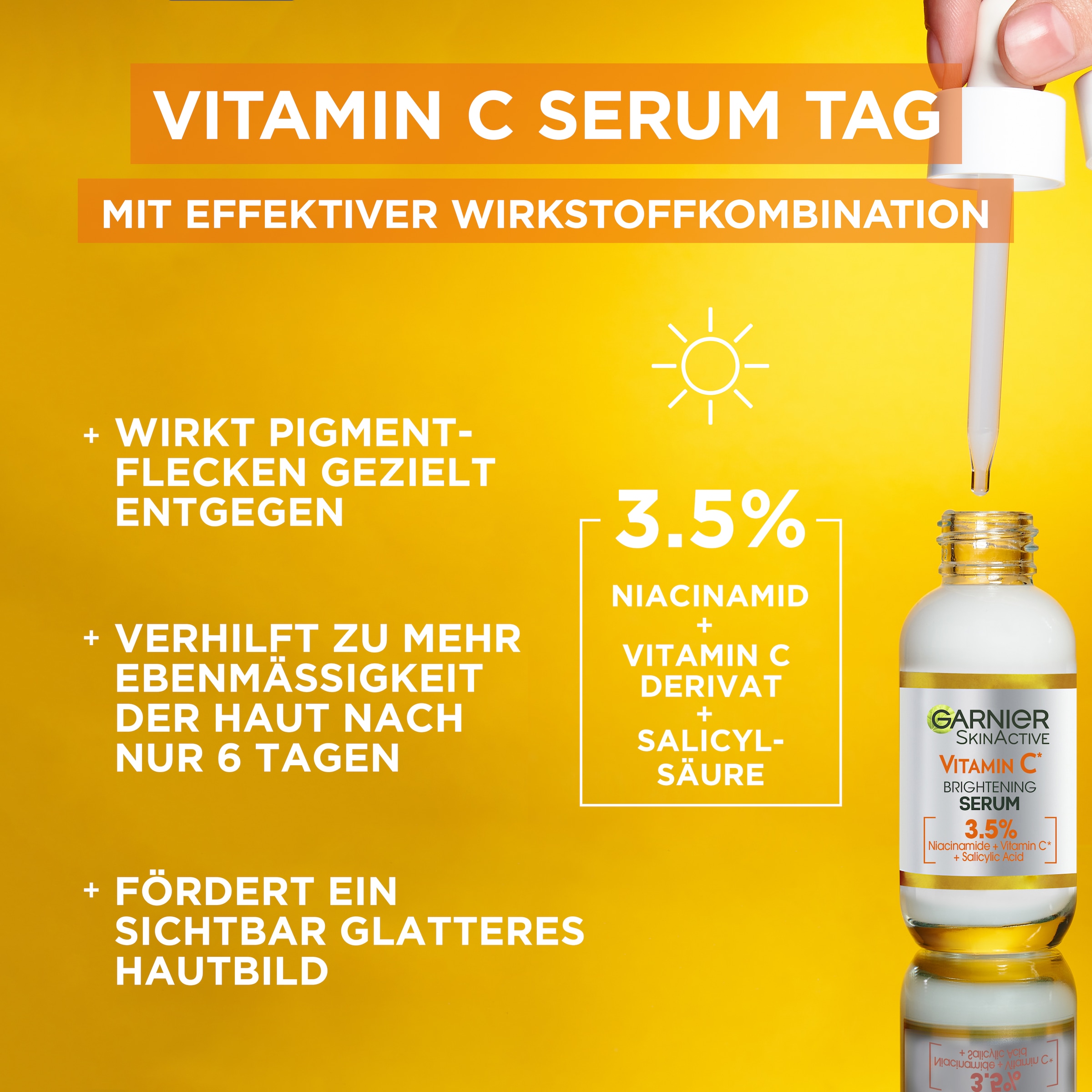 GARNIER Gesichtsserum »Vitamin C Glow Booster Serum Duo« effektivere Hautregeneration, für mehr Glow