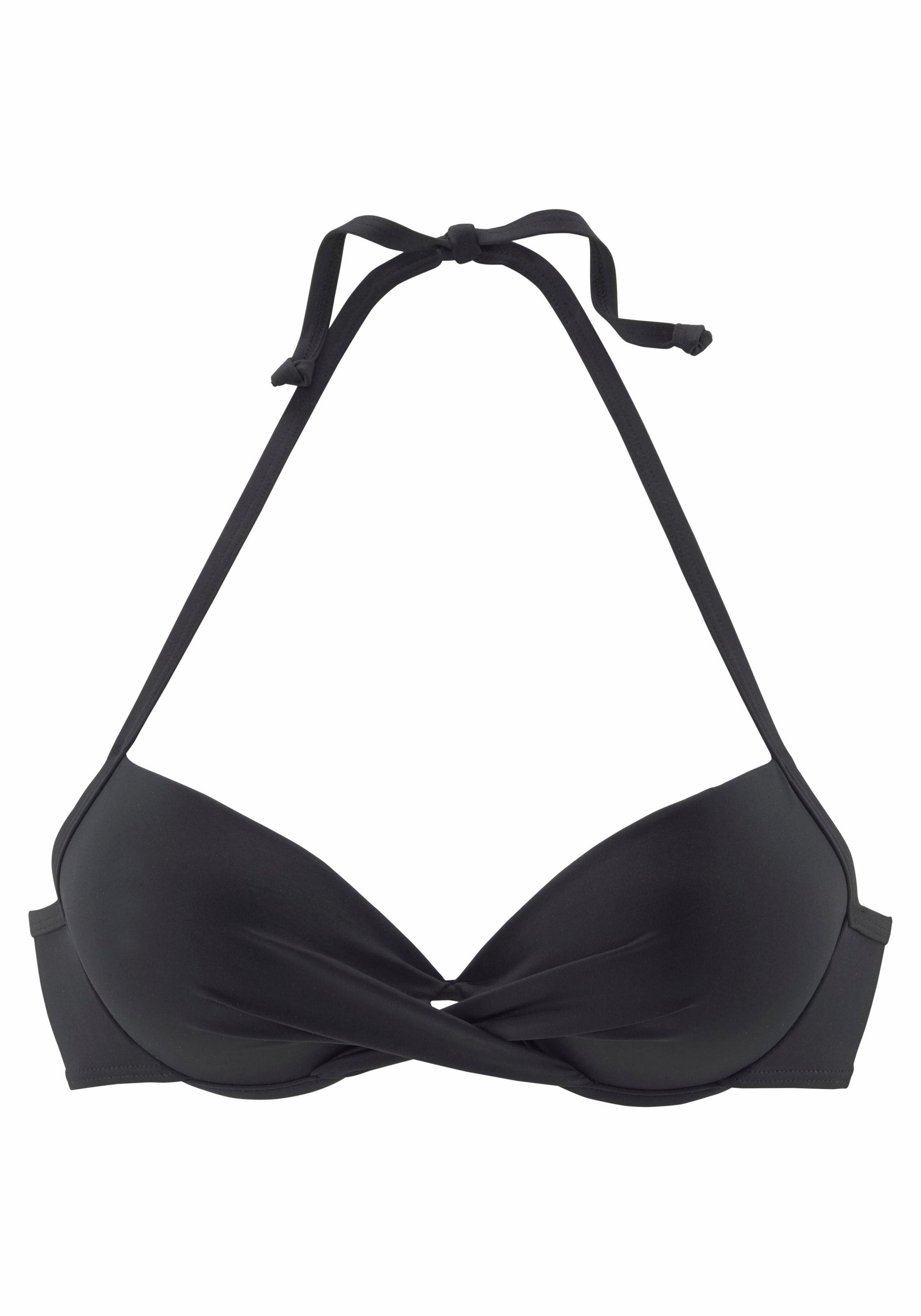 s.Oliver, Damen, Push-Up-Bikini-Top »Spain« in Wickeloptik, schwarz, Cup B, 34 - Cup B, schwarz, Mix-Kini nach Lust und Laune mixen