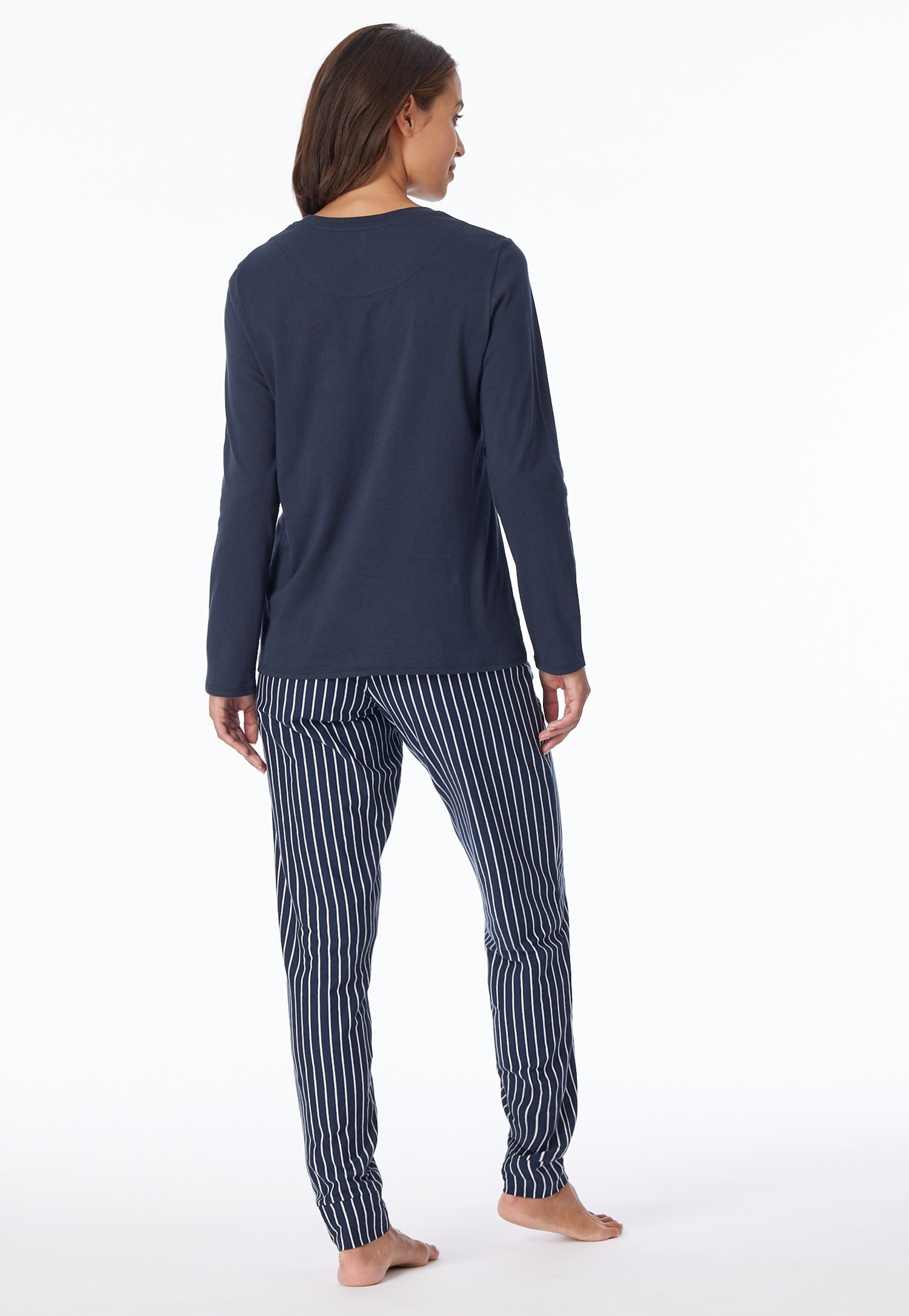 uncover by SCHIESSER Schlafanzug »UNCOVER Nightwear«, (2 tlg.), mit Rundhalsausschnitt, Langarm, Single Jersey-Qualität