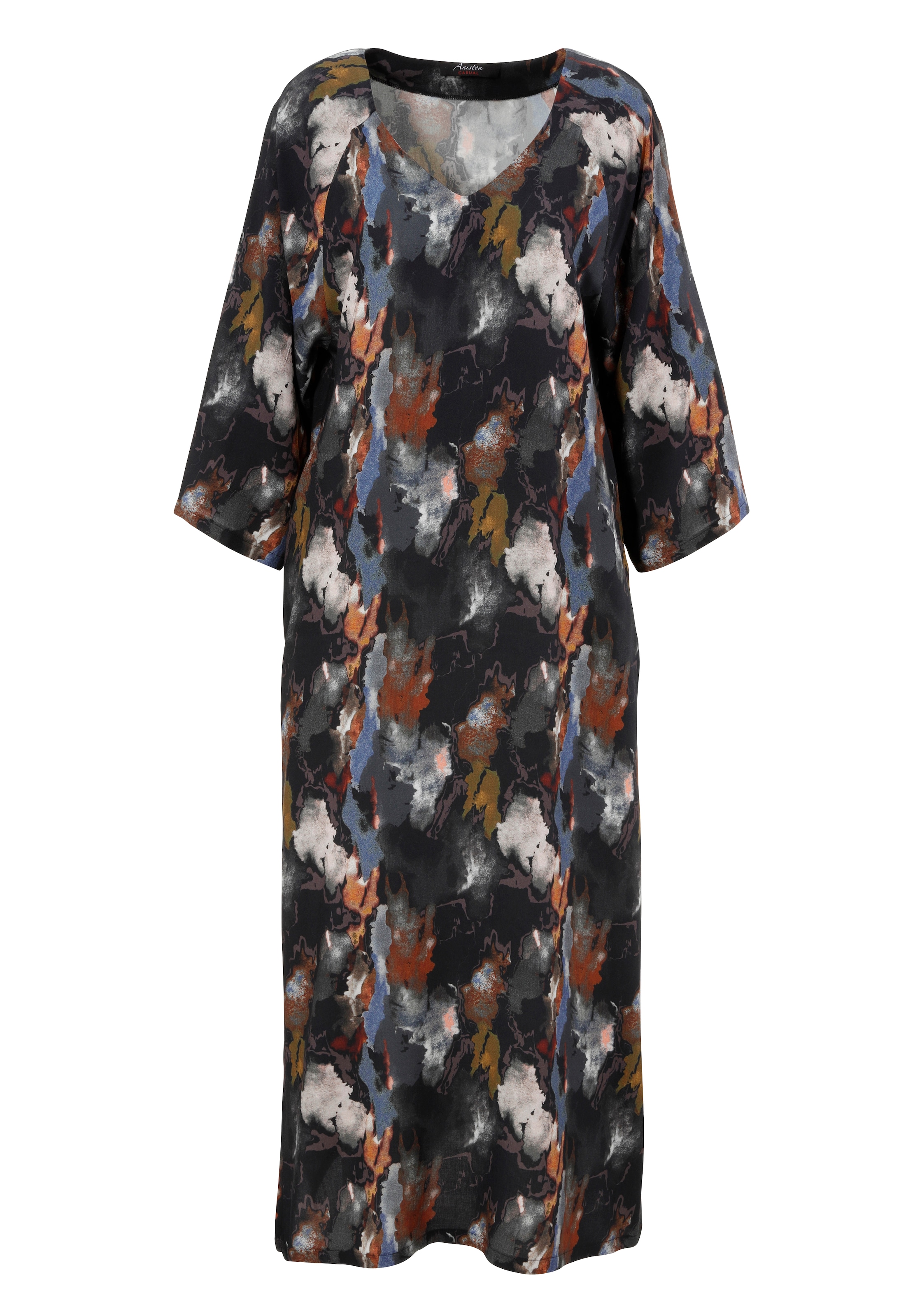 Aniston CASUAL Blusenkleid, mit extravagantem, grafischen Batik-Muster