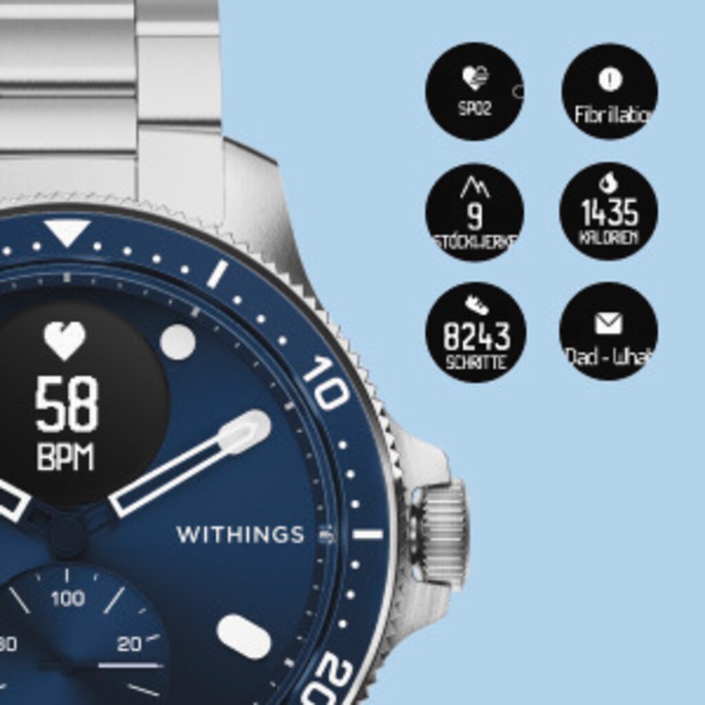 Withings Smartwatch »ScanWatch HORIZON (43mm)«, (Proprietär)