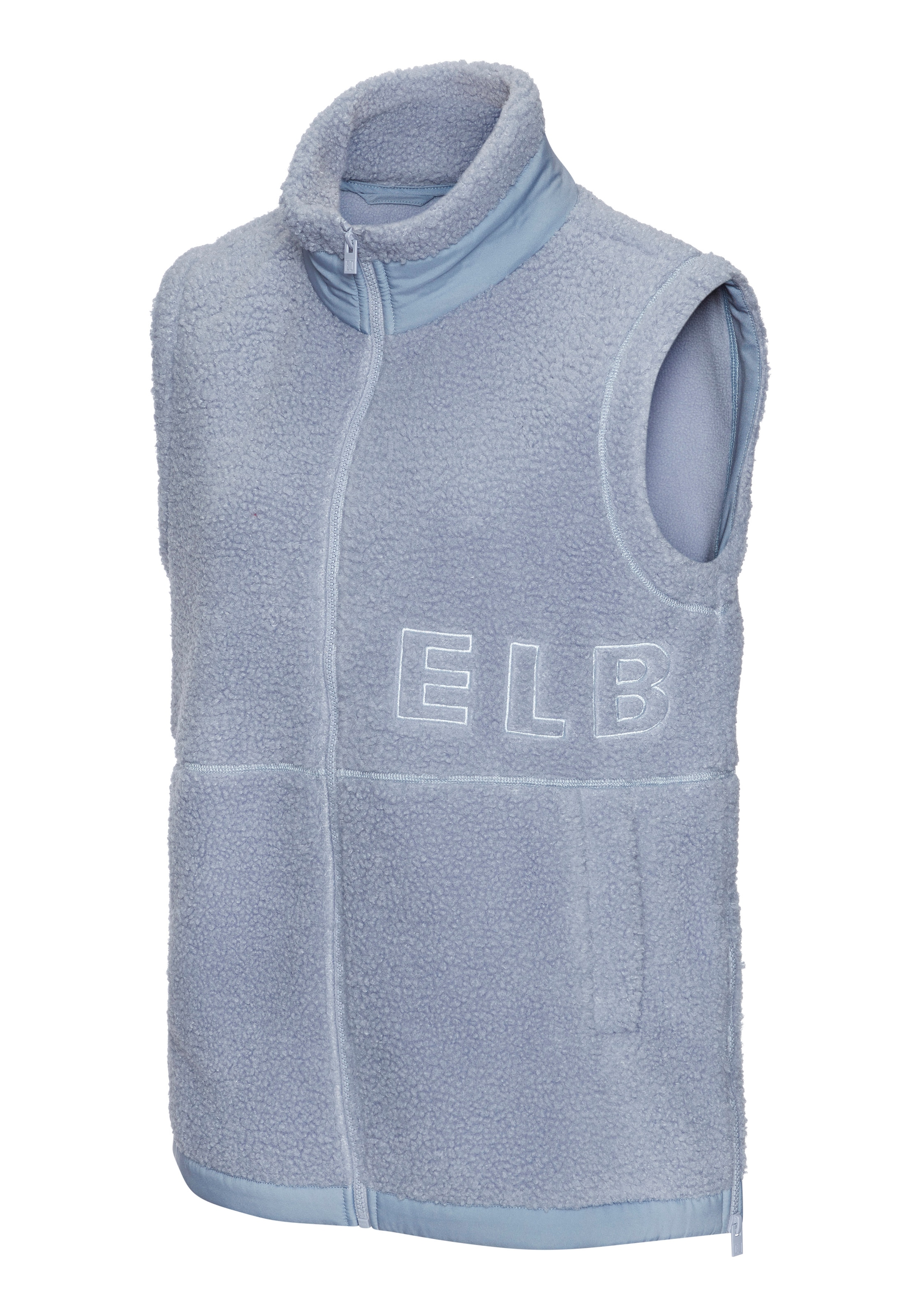 Elbsand Fleeceweste mit großer Schriftzug-Stickerei