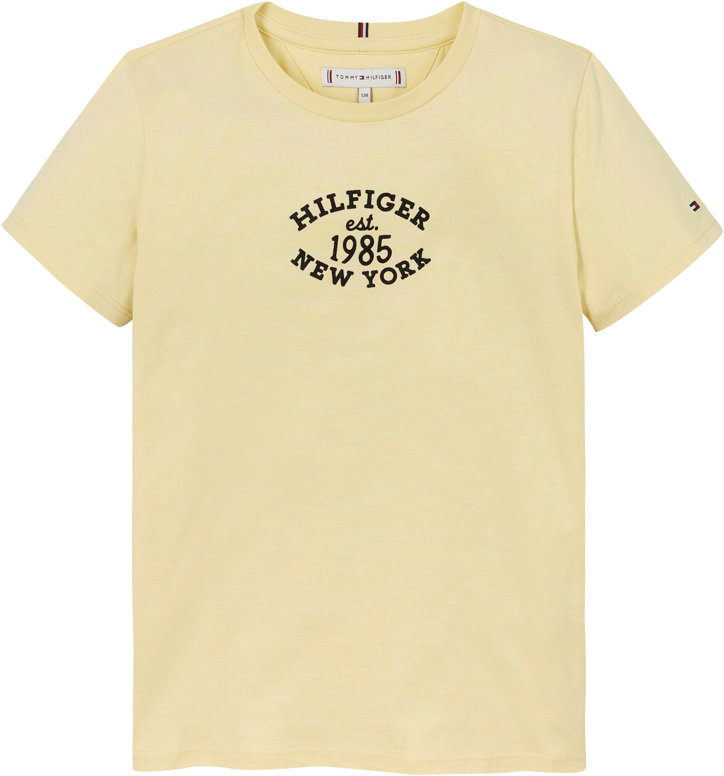 Tommy Hilfiger T-Shirt »MONOTYPE FLOCK«, Kinder bis 16 Jahre mit Logostickerei