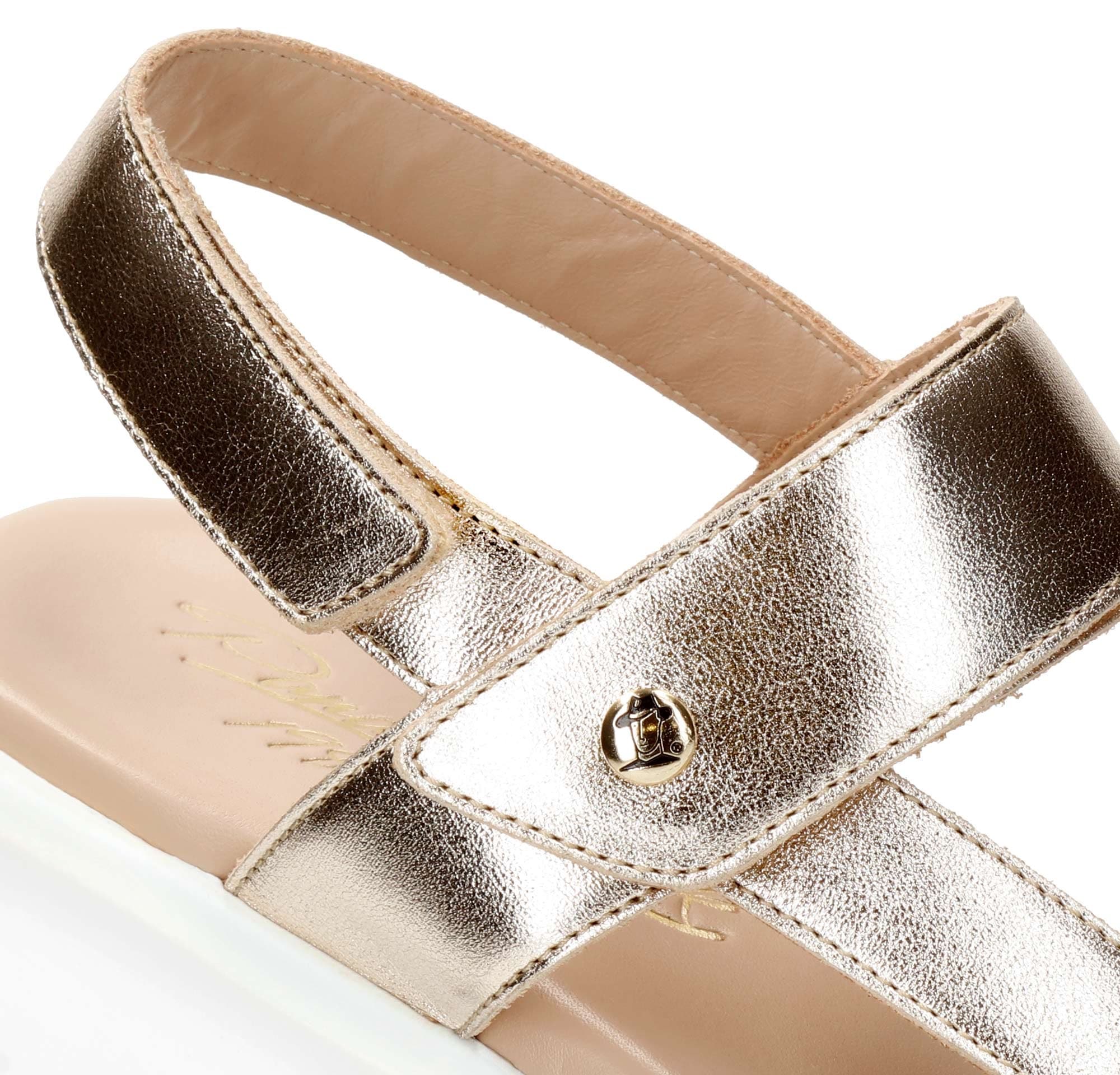 Panama Jack Plateausandale »Noor Shine«, Sommerschuh, Klettschuh, Sandalette mit heller Laufsohle