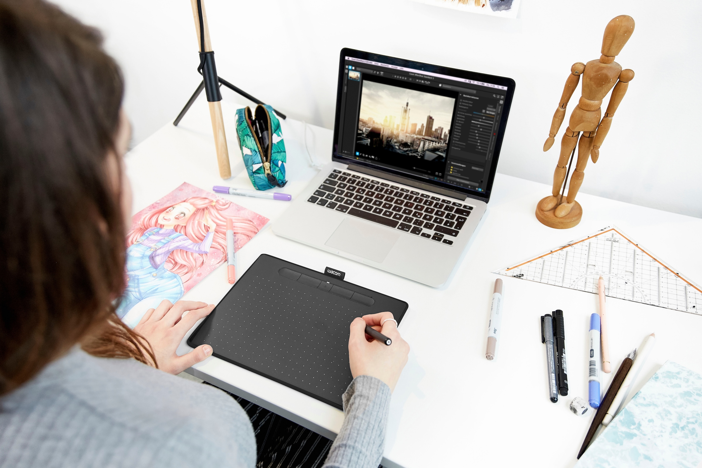 Wacom Grafiktablett »Intuos S Bluetooth Black«,)