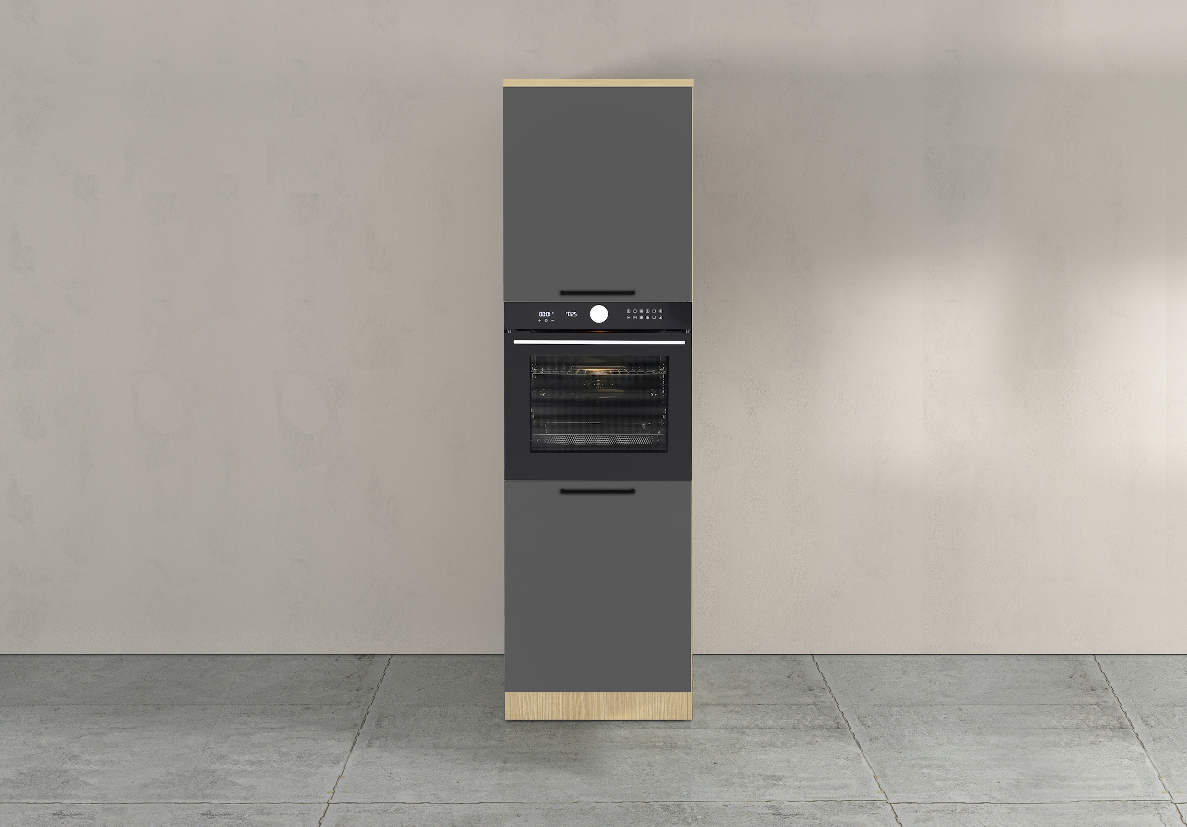 KOCHSTATION Backofenumbauschrank »Luna, Backofenschrank, Backofen-Hochschrank, Made in Italy« B/T/H: 60×60×214,5 cm, Oberplatte mit 25 mm Stärke