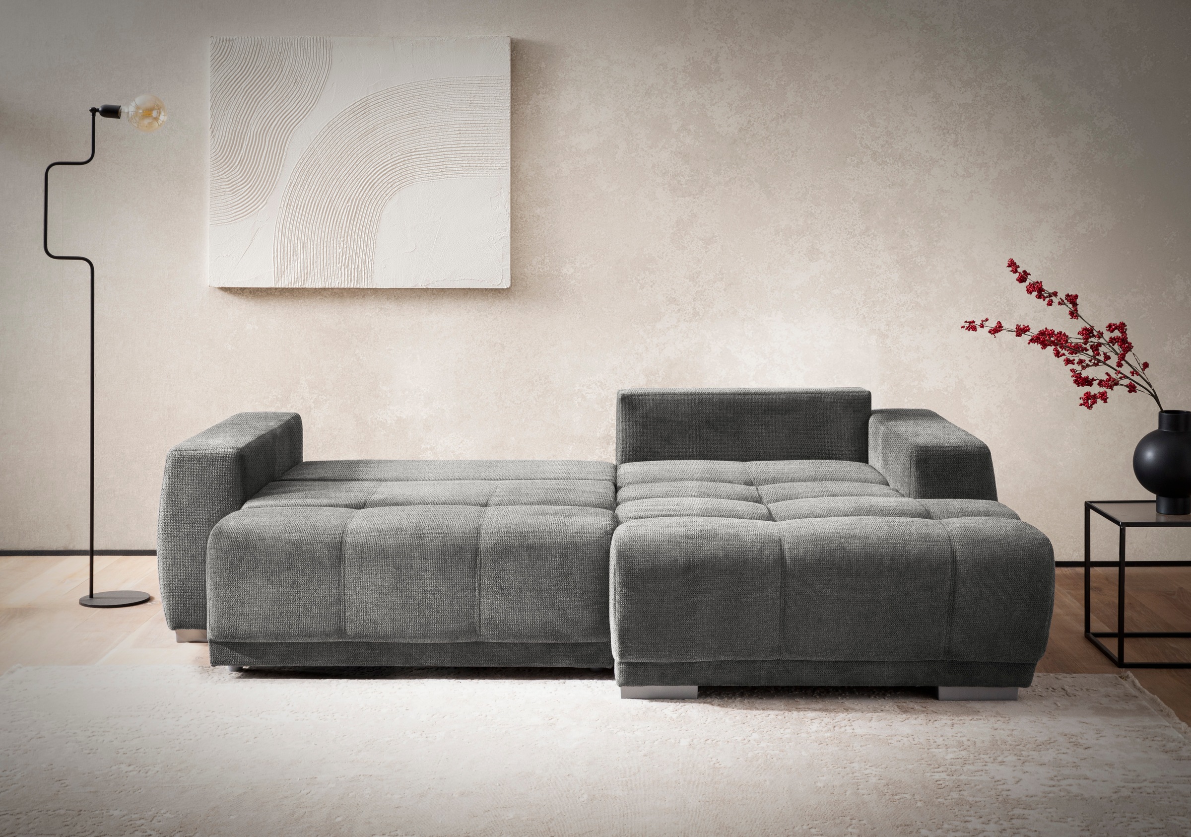 INOSIGN Ecksofa »Bolero L-Form«, wahlweise mit Bettfunktion & Bettkasten