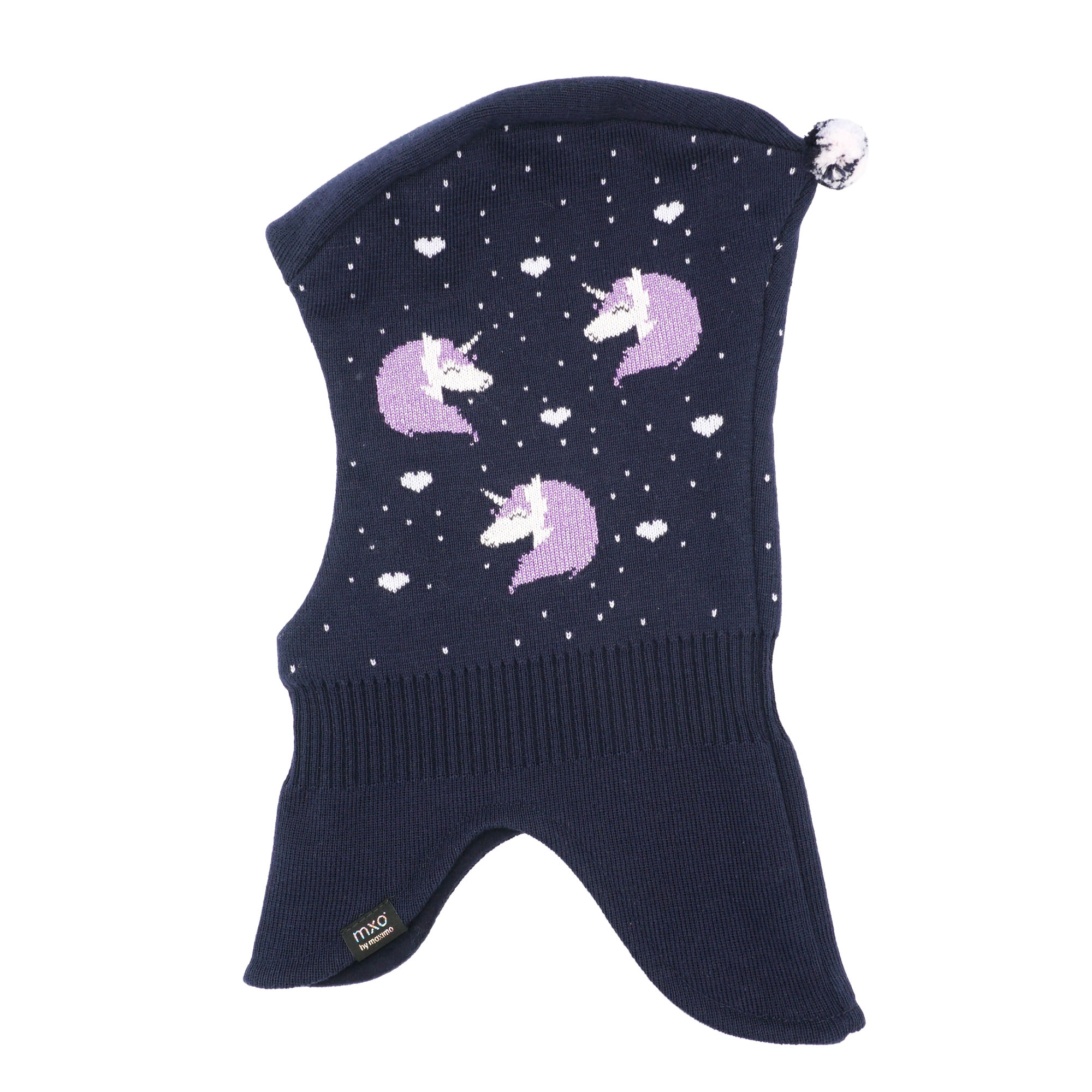 MAXIMO Schlupfmütze Baumwolle, gefüttert, im Einhorn-Design, verlängertes Halsteil