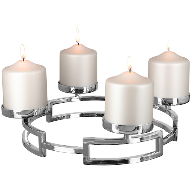 Fink Kerzenleuchter »HOMMAGE, Weihnachtsdeko«, (1 St.), aus Edelstahl,  4-flammig, Adventsleuchter bequem kaufen