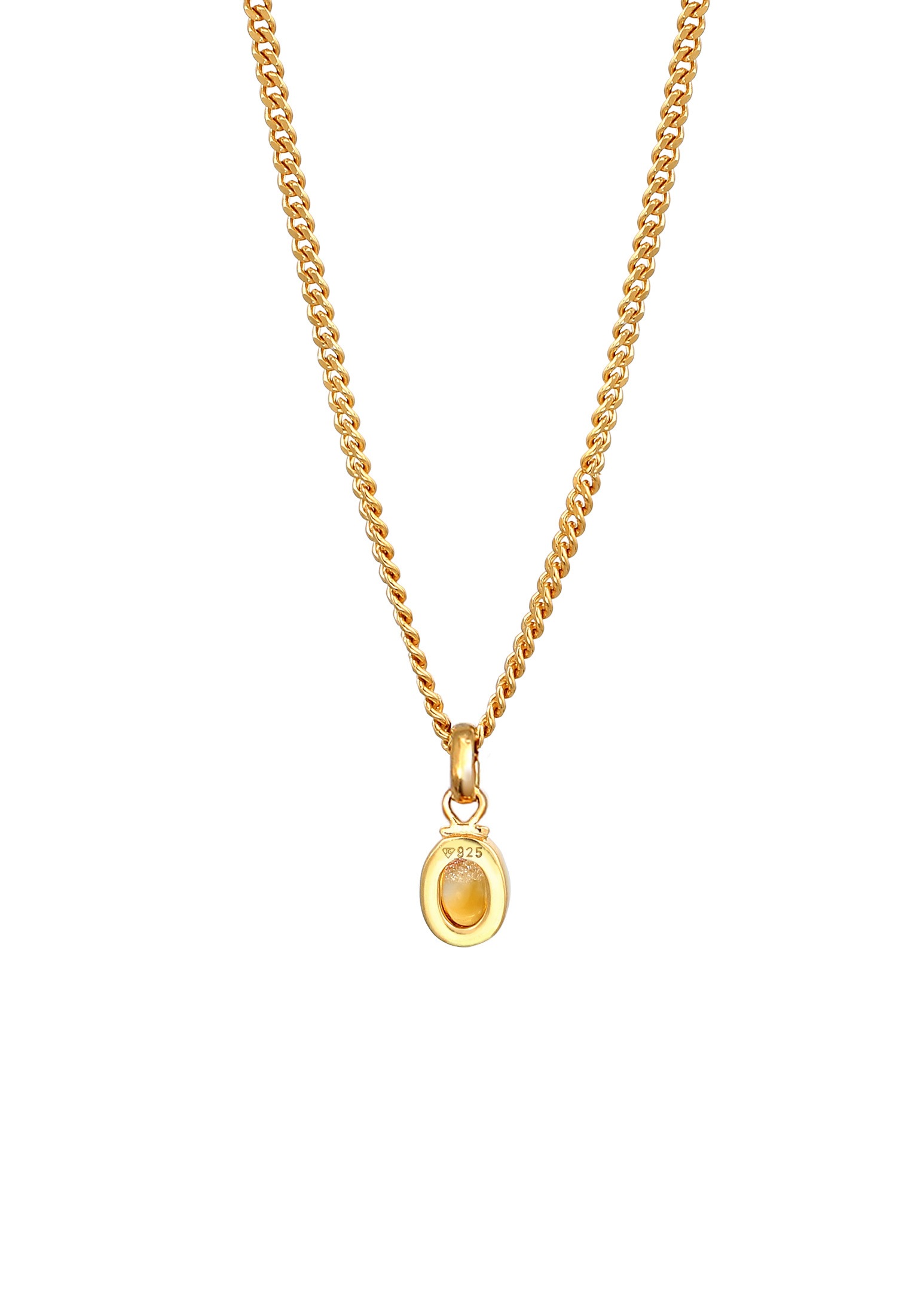 Elli Premium Silberkette »Halskette Citrine Oval Cabochon Klassik 925 Silber«