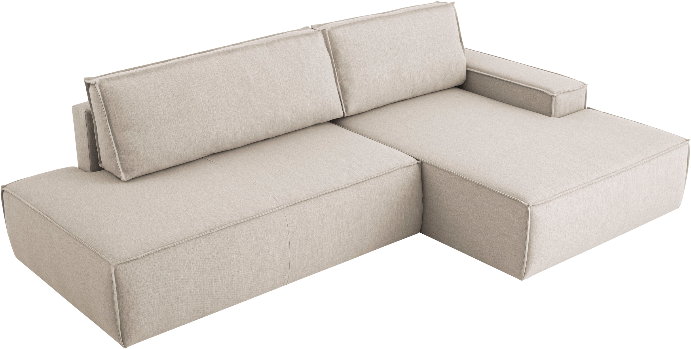 Home affaire Ecksofa »SHERWOOD, Schlafsofa in L-Form offen (275cm), Cord, Leinenoptik«, Schlaffunktion und Bettkasten, Kedernaht, hoher Sitz- & Liegekomfort
