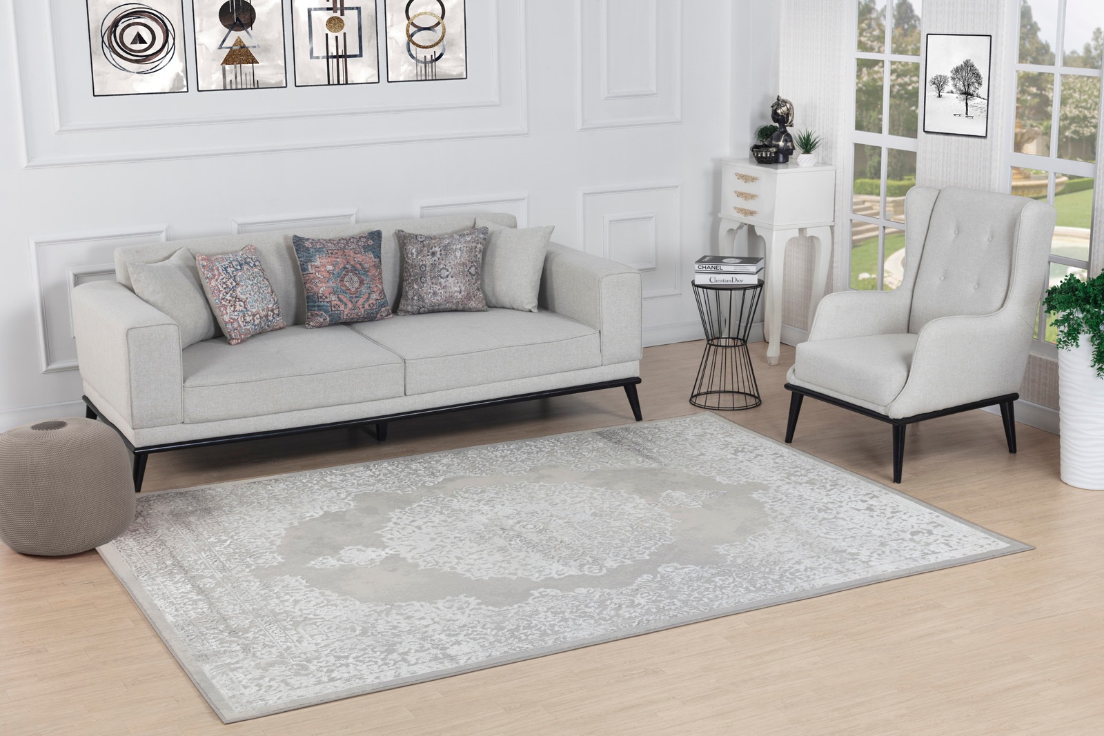 Livabliss Teppich »LOCKPORT«, rechteckig, 10 mm Höhe, Kurzflor Orientteppich, Wohnzimmer, Schlafzimmer, Beige