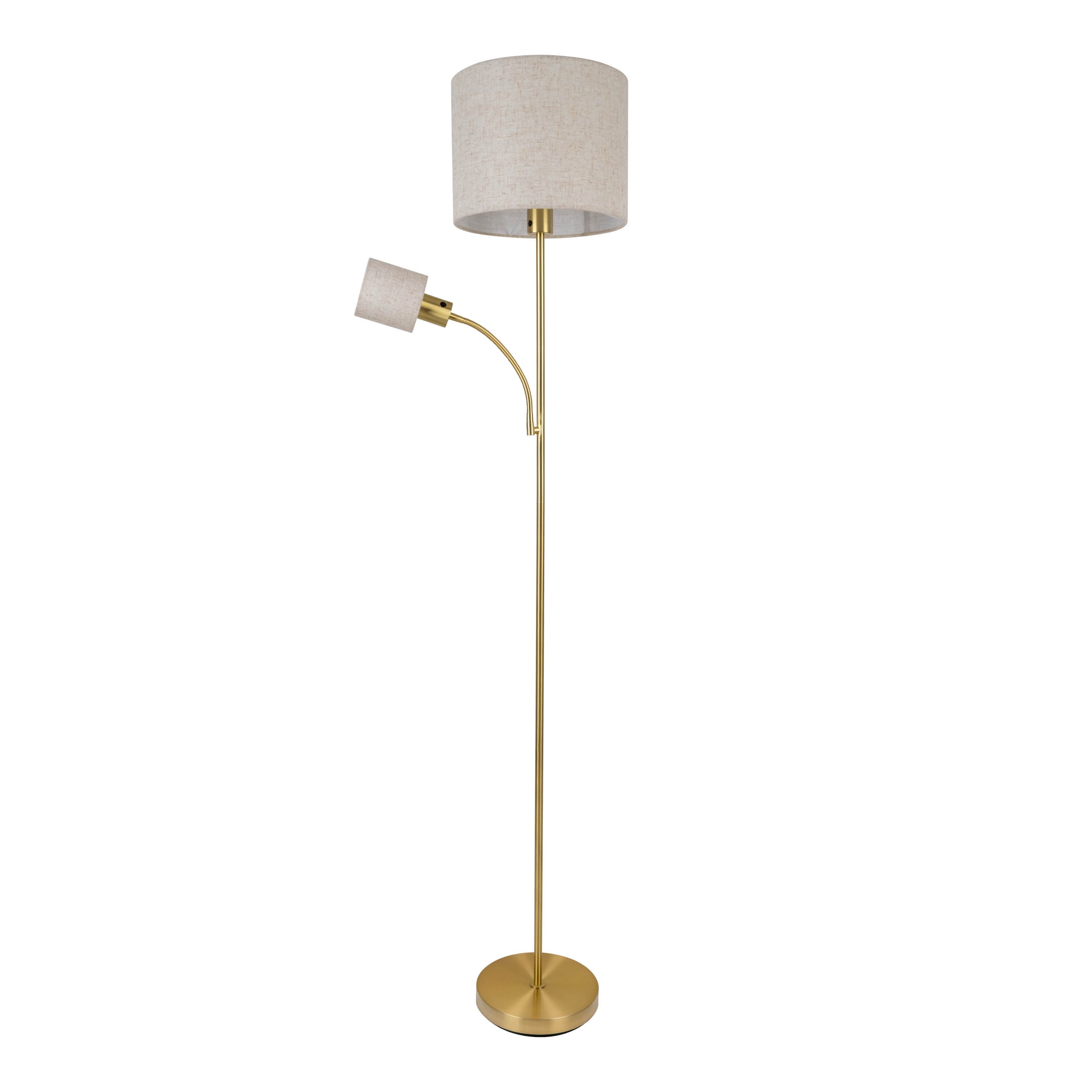 näve Stehlampe »Filomena« E14 | E27 1 Stk. Schirm braun, inkl. Lesearm, inkl. Druckschalter, H: 165cm