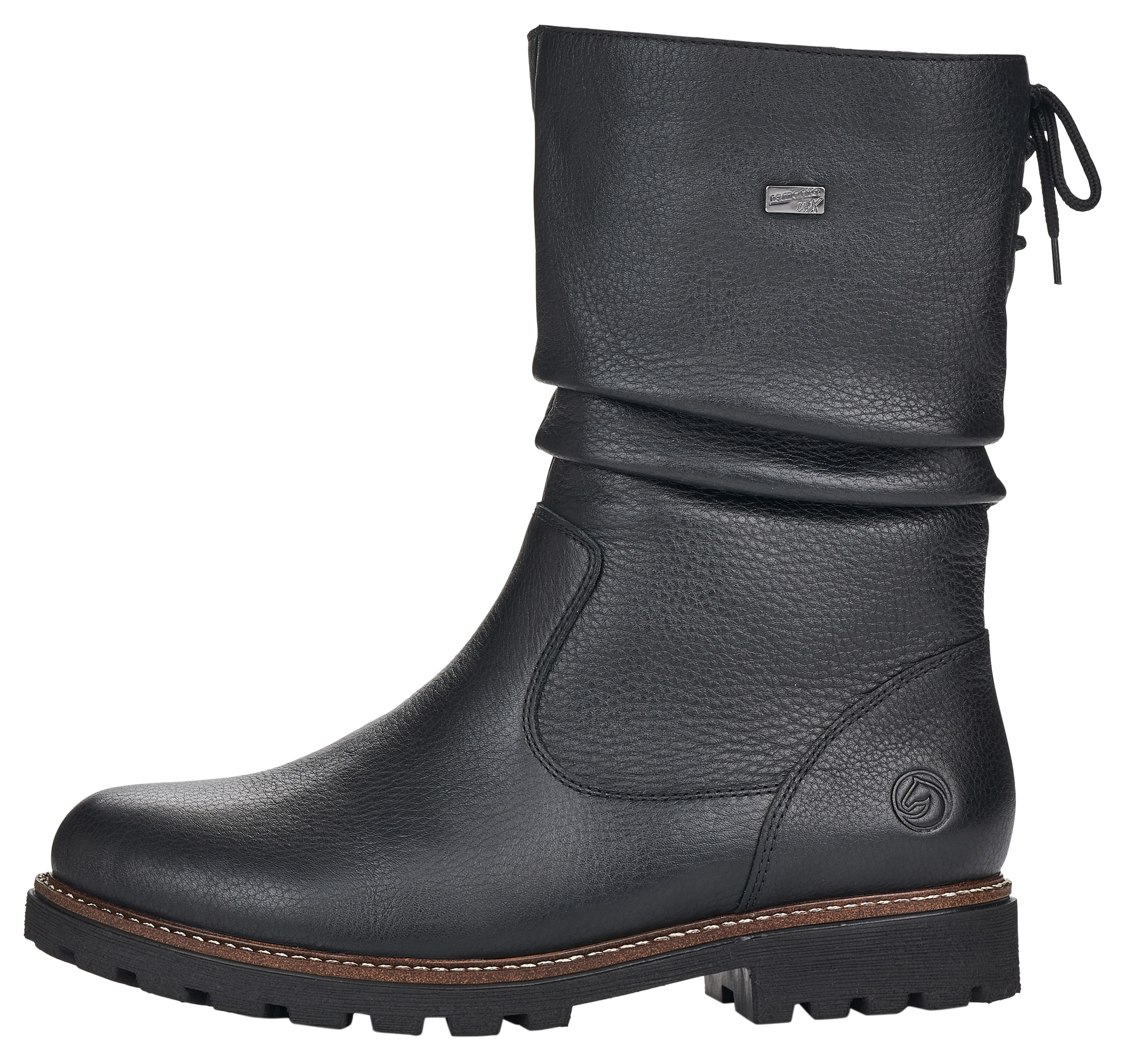 Remonte Winterstiefel, Blockabsatz, Winterboots mit Falten am slouchy Schaft, schmale Form