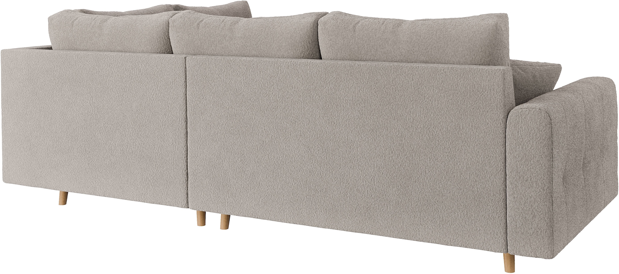 Home affaire Ecksofa »CHARRE L-Form mit Ottomane, Maße B/T/H: 231/161/81 cm«, feine Steppung, lose Rücken- und Zierkissen, auch in Cord und Bouclé