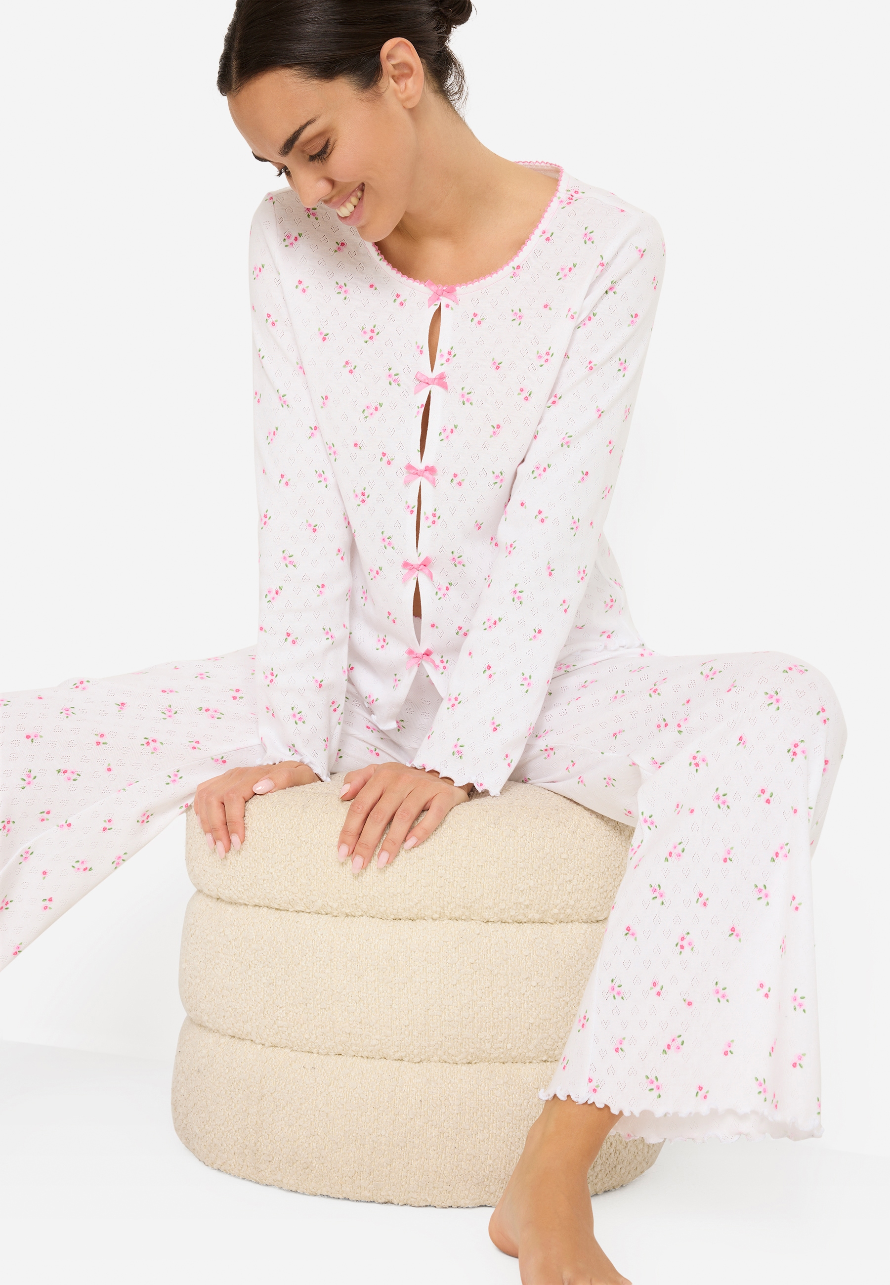 LSCN by LASCANA Pyjama 2 mit süßen Zierschleifen