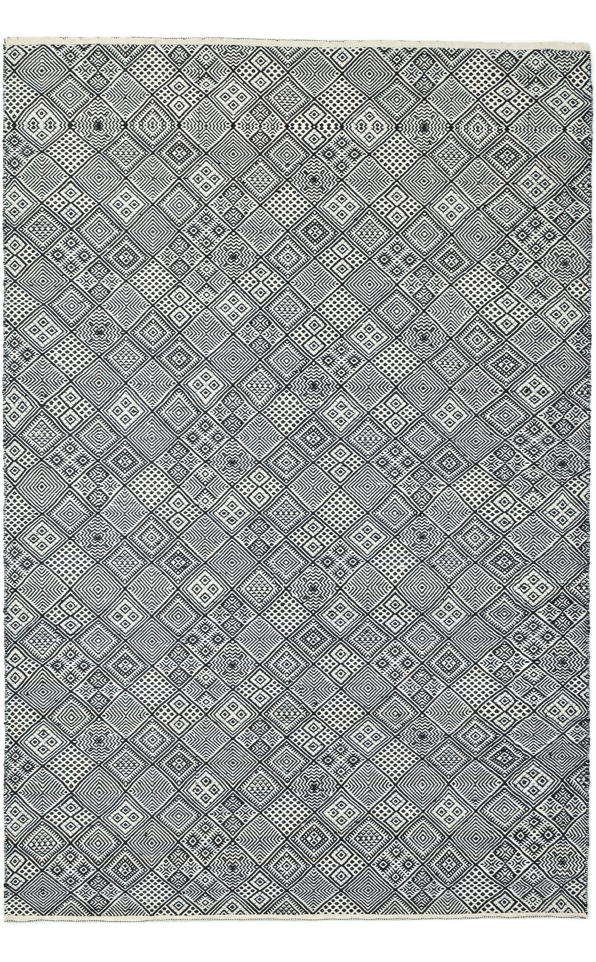 THEKO Wollteppich »Molde - 14005« rechteckig 5 mm Höhe Handweb Teppich, reine Wolle, handgewebt, Scandi Design, Rauten Muster