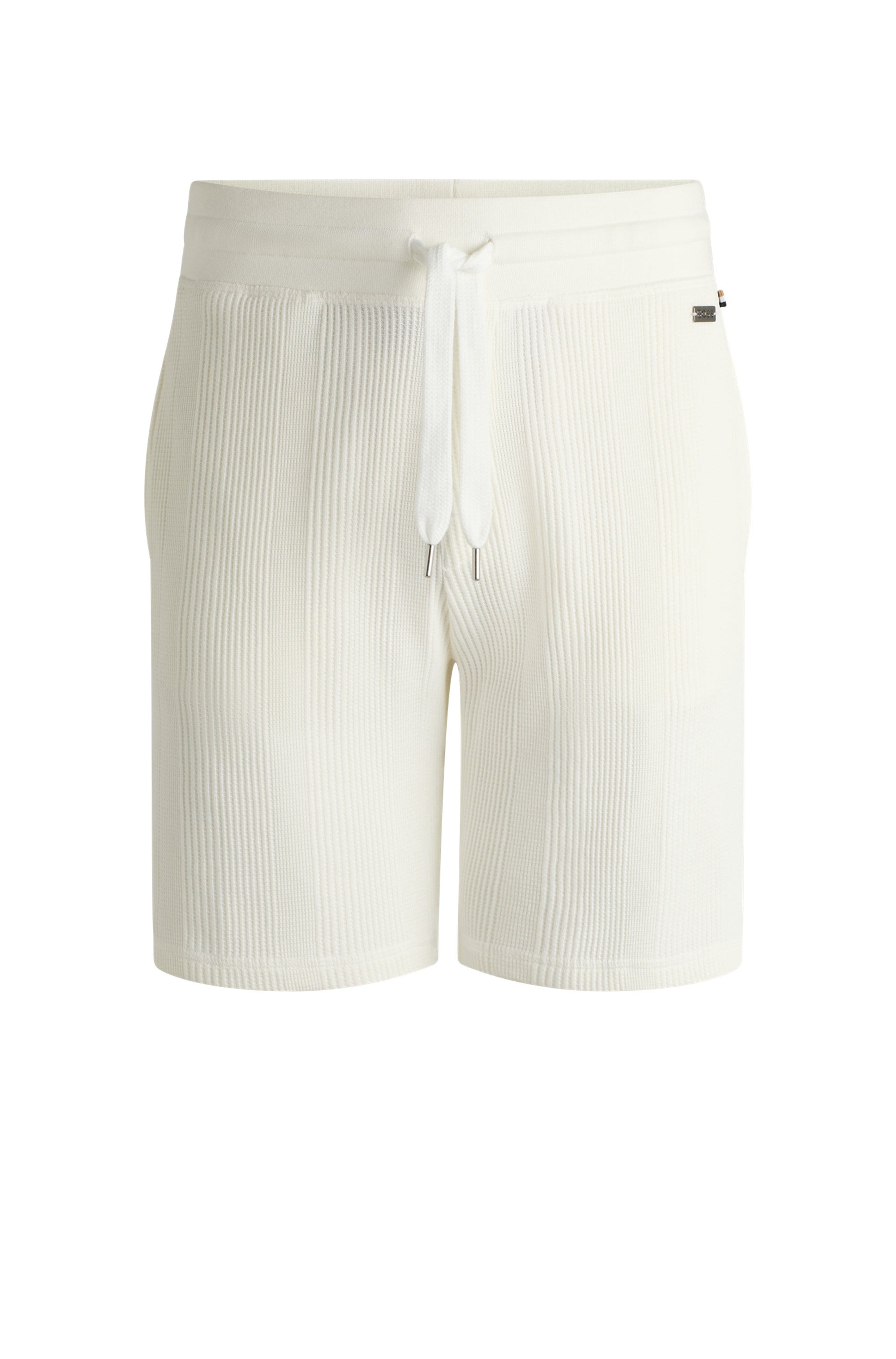 BOSS Sweatshorts »Sweatshorts Structure Sho«, kurze Hose mit Strickeinsätzen
