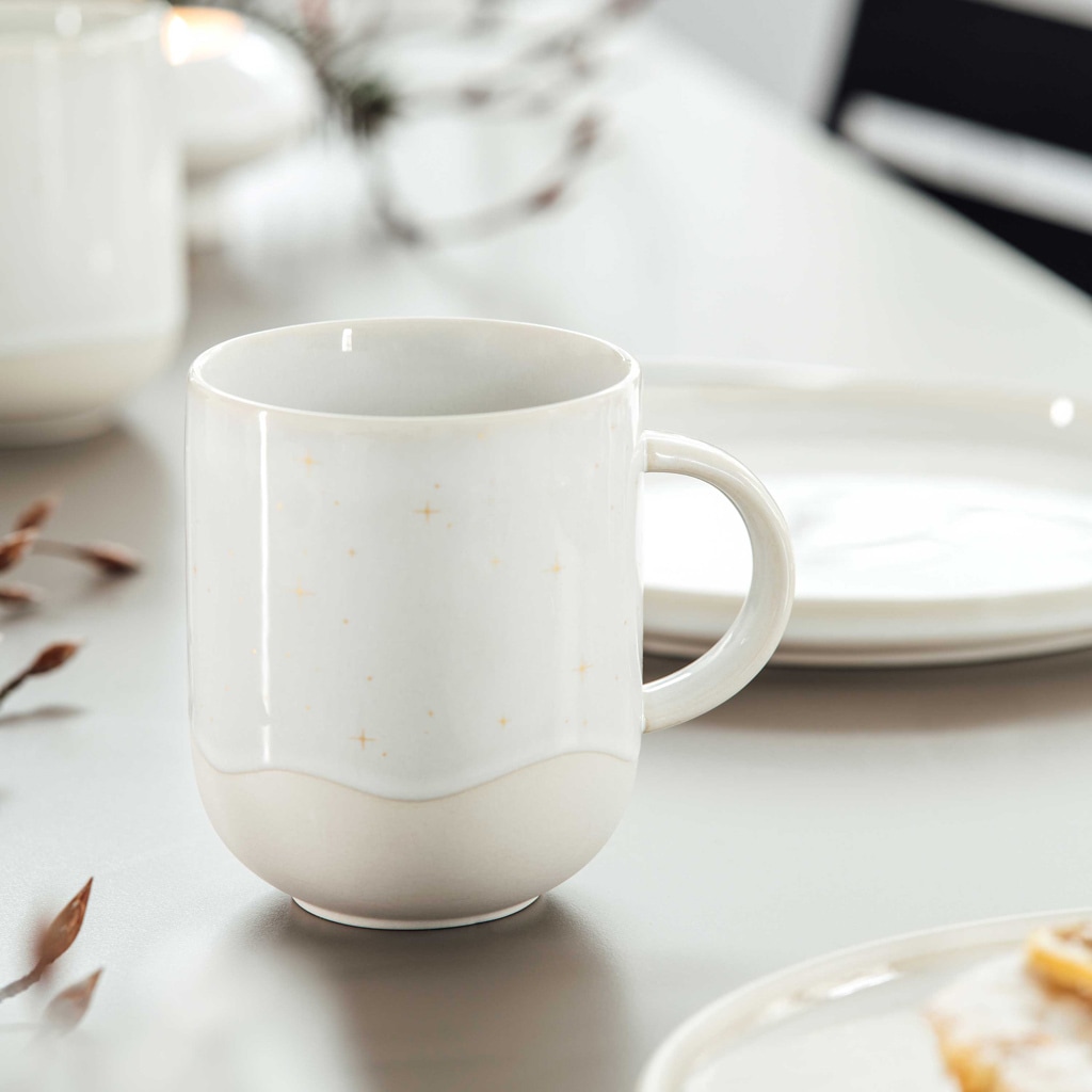 like. by Villeroy & Boch Becher »Henkelbecher Winter Glow 360 ml beige«