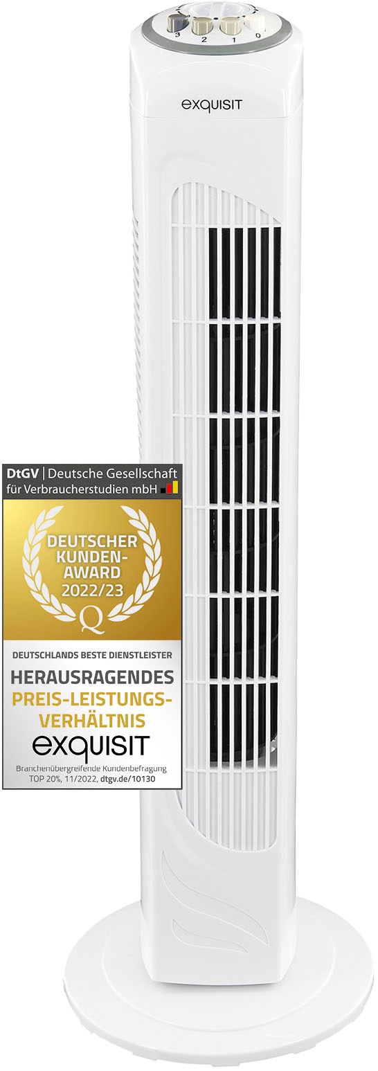 exquisit Standventilator »VS 34570 we«, inkl. Oszillation, 45 W Leistung, 120 Min. Timer