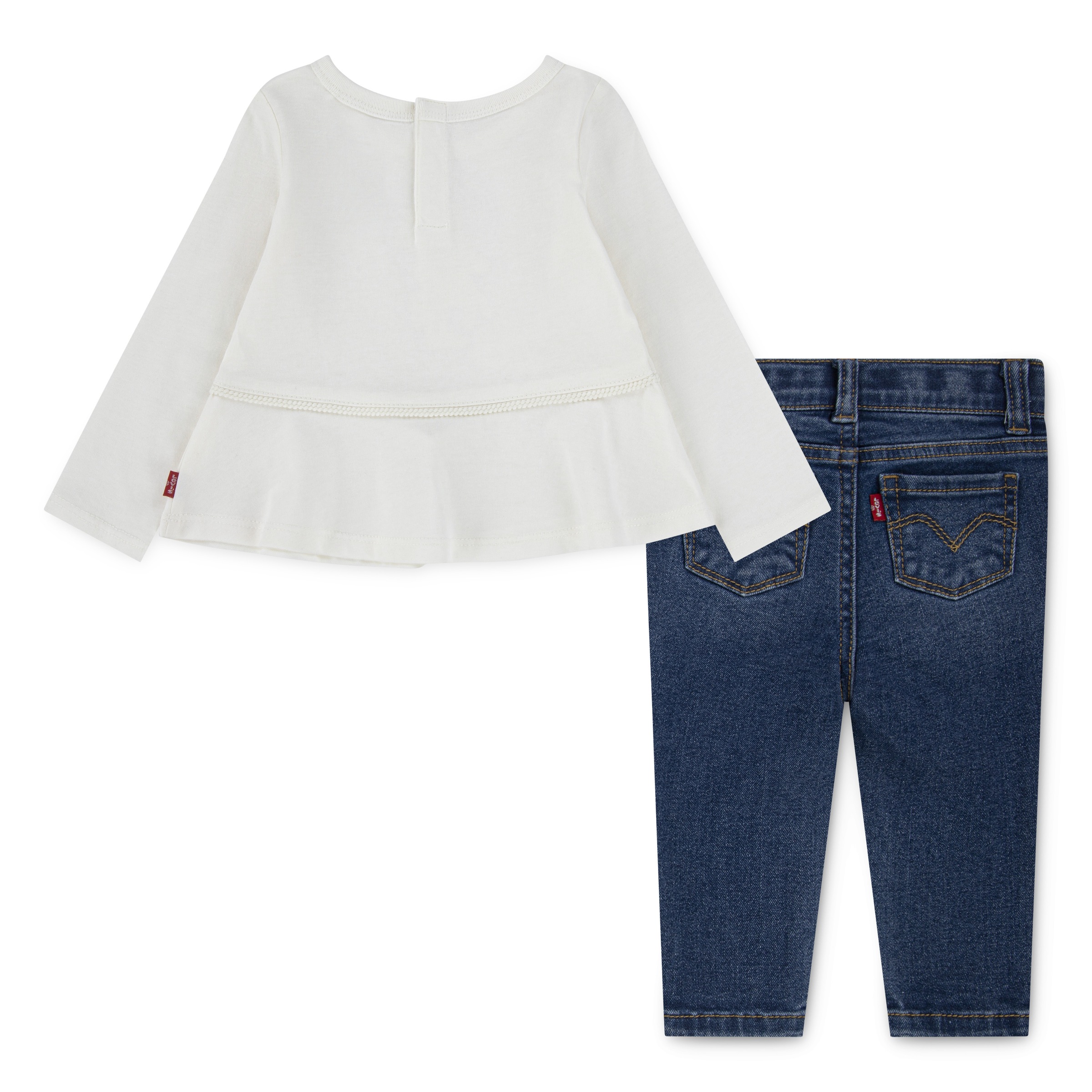Levi's® Kids Langarmshirt & Hose »LVG WESTERN PEPLUM TOP,JEANS«, süßes Denim-Outfit im Western-Style, for Girls