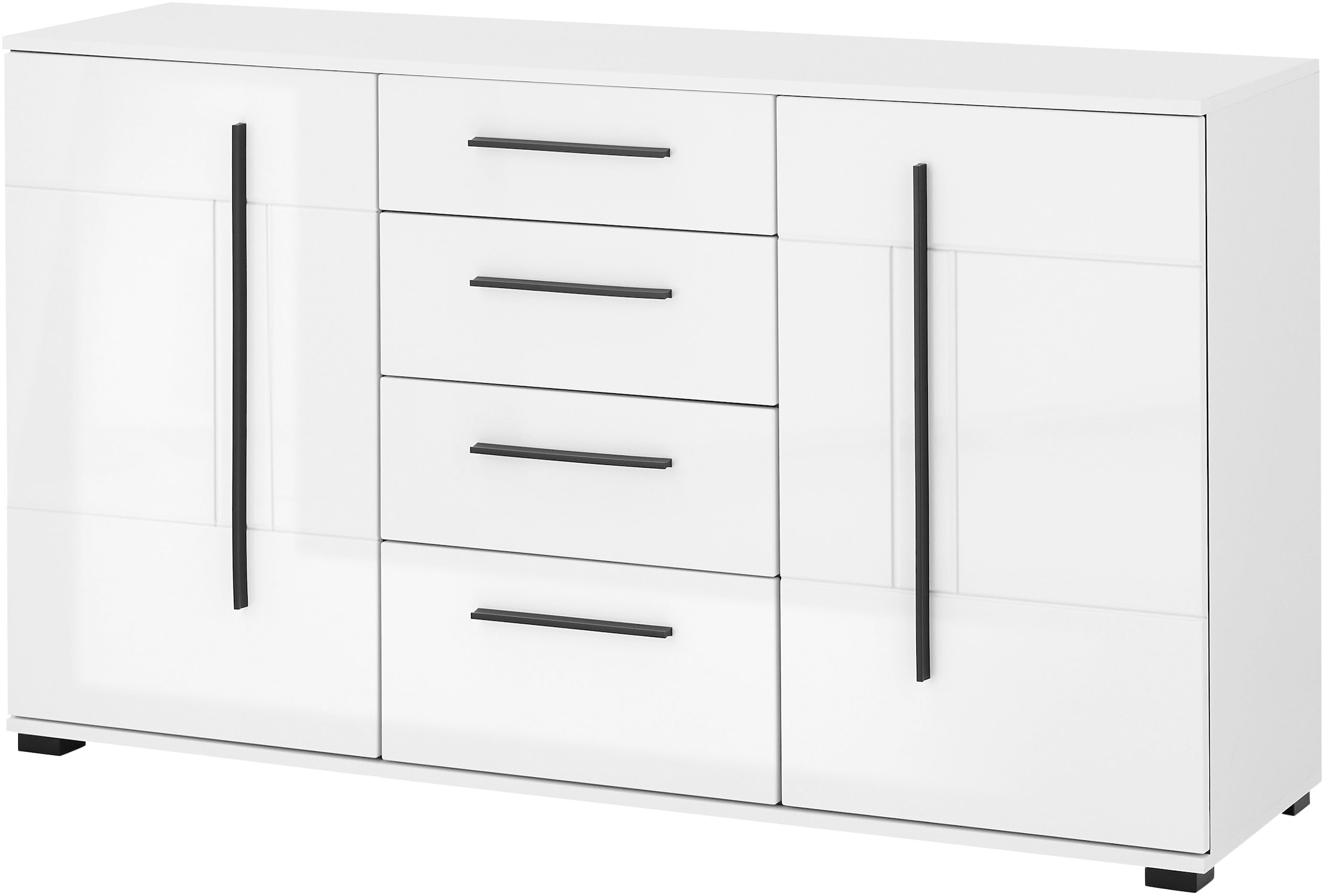 Home affaire Sideboard »Cantara, moderner Schrank, Kommode in Eiche Evoke oder weiß« schwarze Stangengriffe, ausreichend Stauraum, vielseitig einsetzbar
