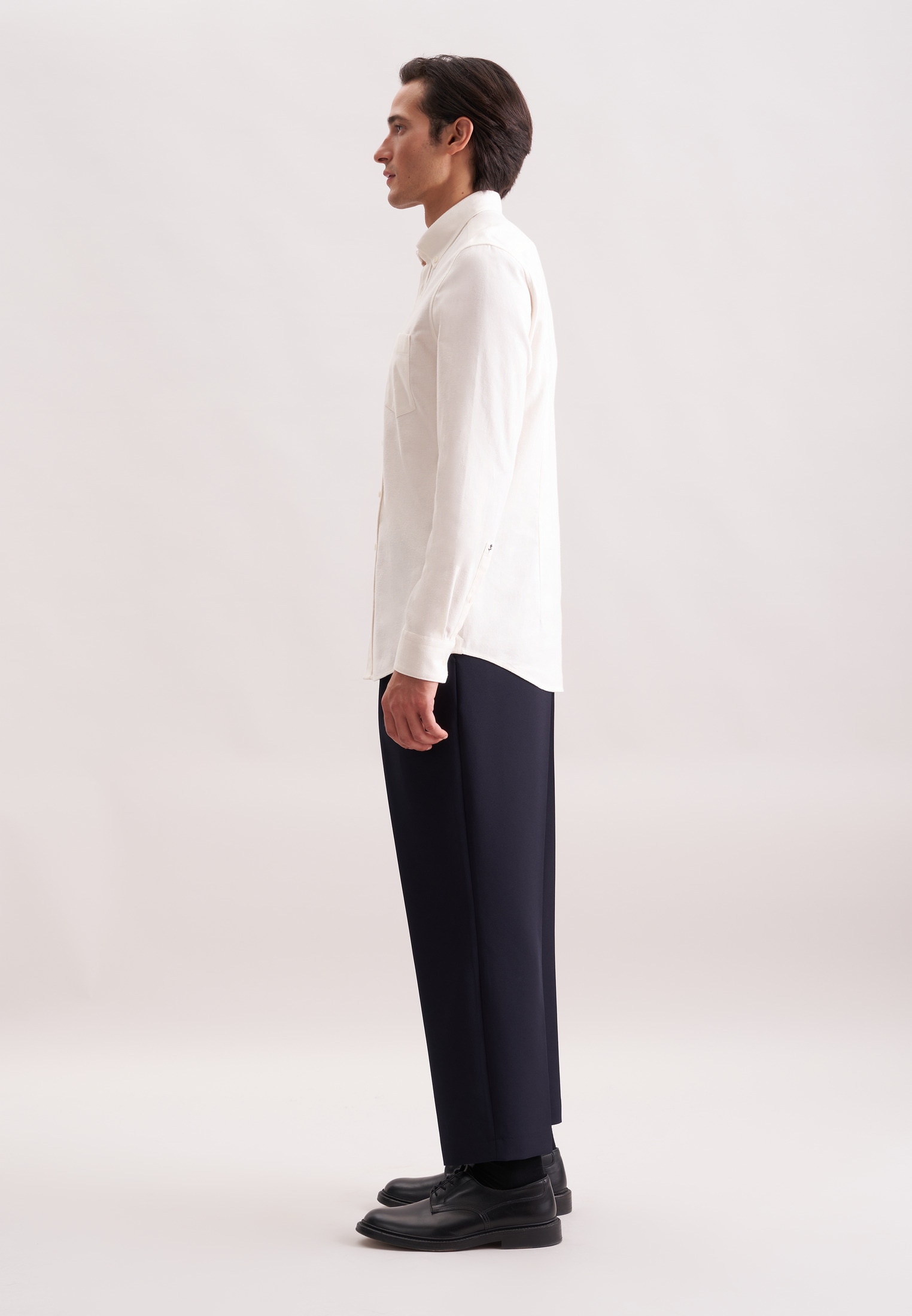 seidensticker Flanellhemd Slim 1/1 Button-Down-Kragen Uni