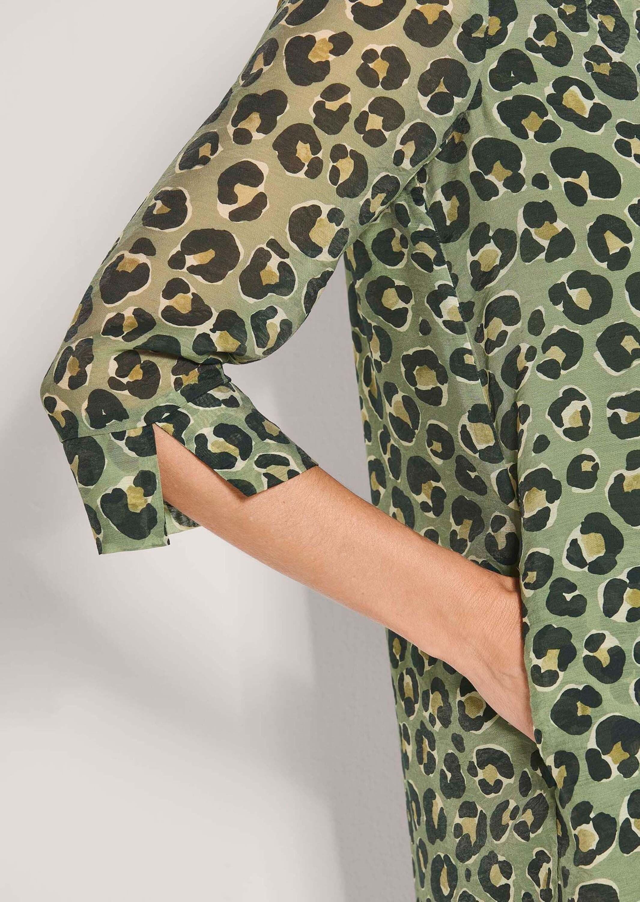 MADELEINE Sommerkleid »Druckkleid Sommerkleid mit Animal-Print« Kleid mit Animal Design und Hemdkragen