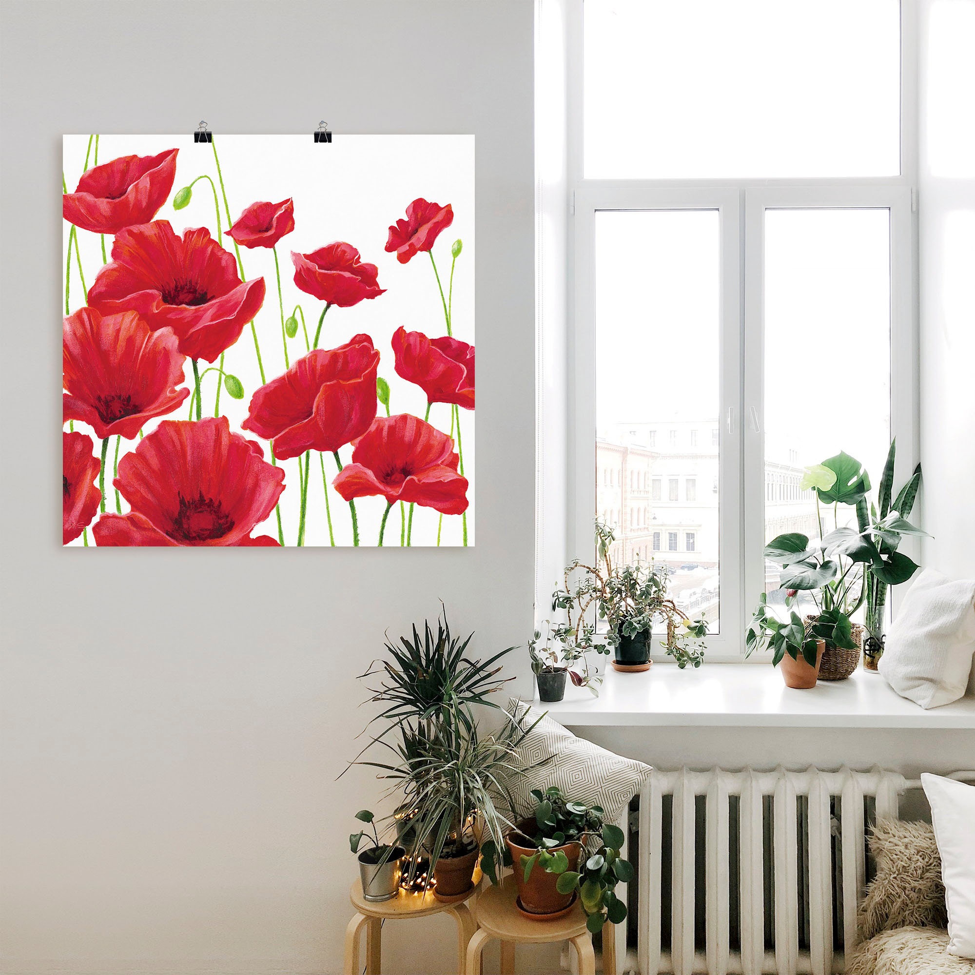 Artland Wandbild »Rote Mohnblumen I« Blumen 1 Stk. tlg. als Leinwandbild, Poster in verschied. Größen