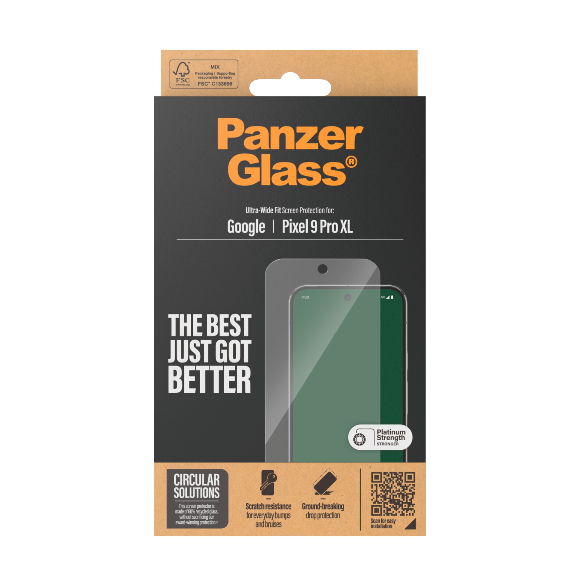 SAFE by PanzerGlass Displayschutzglas »Ultra-Wide Fit Screen Protection«, für Google Pixel 9 Pro XL, Displayschutzfolie, Schutzfolie, Bildschirmschutz, kratz- & stoßfest