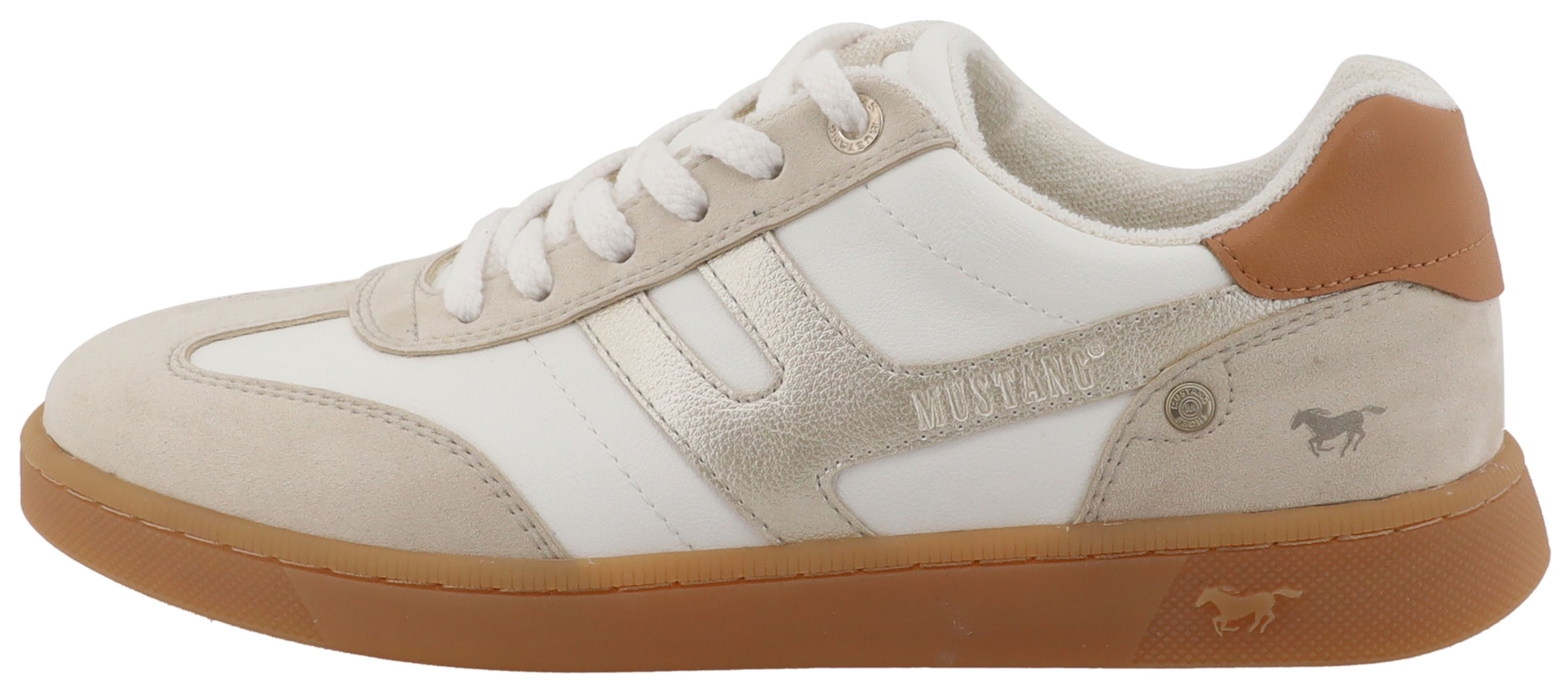 Mustang Shoes Sneaker »Ornella«  Freizeitschuh, Halbschuh, Schnürschuh mit modischen Kontrastbesätzen