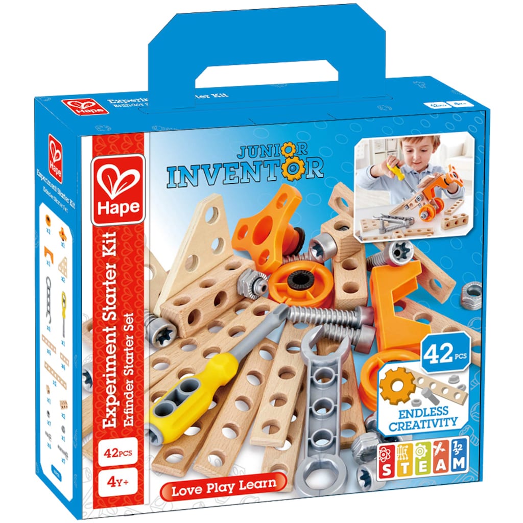 Hape Konstruktions-Spielset »Junior Inventor Erfinder Starter Set«, (42 St.)