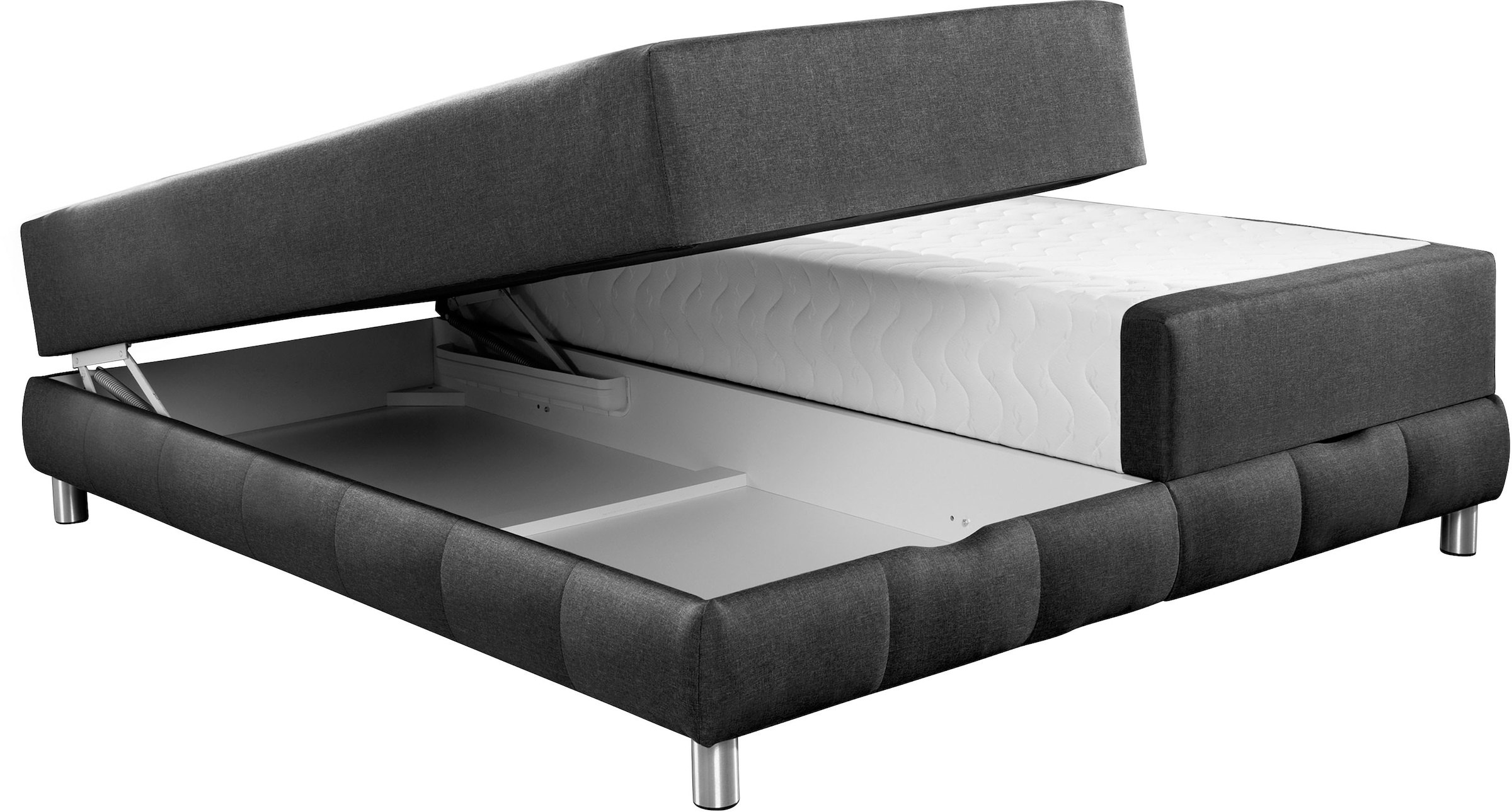 INOSIGN Boxspringbett »Vaasa«, für Dachschrägen geeignet, inkl. Bettkasten und Topper