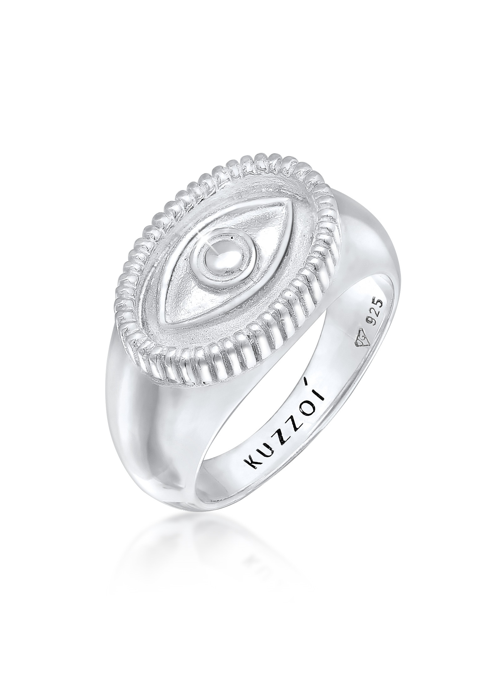 Kuzzoi Fingerring »Ring Herren Siegelring Evil Eye Schutzsymbol 925 Silber«