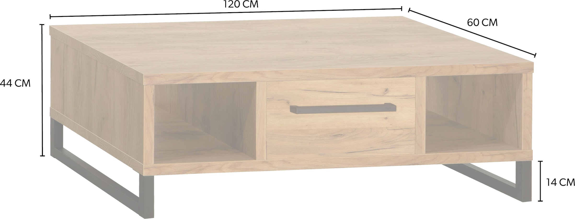 OMG Design Couchtisch »Ronda« 1 Stk. tlg. Oval mit Metallgestell