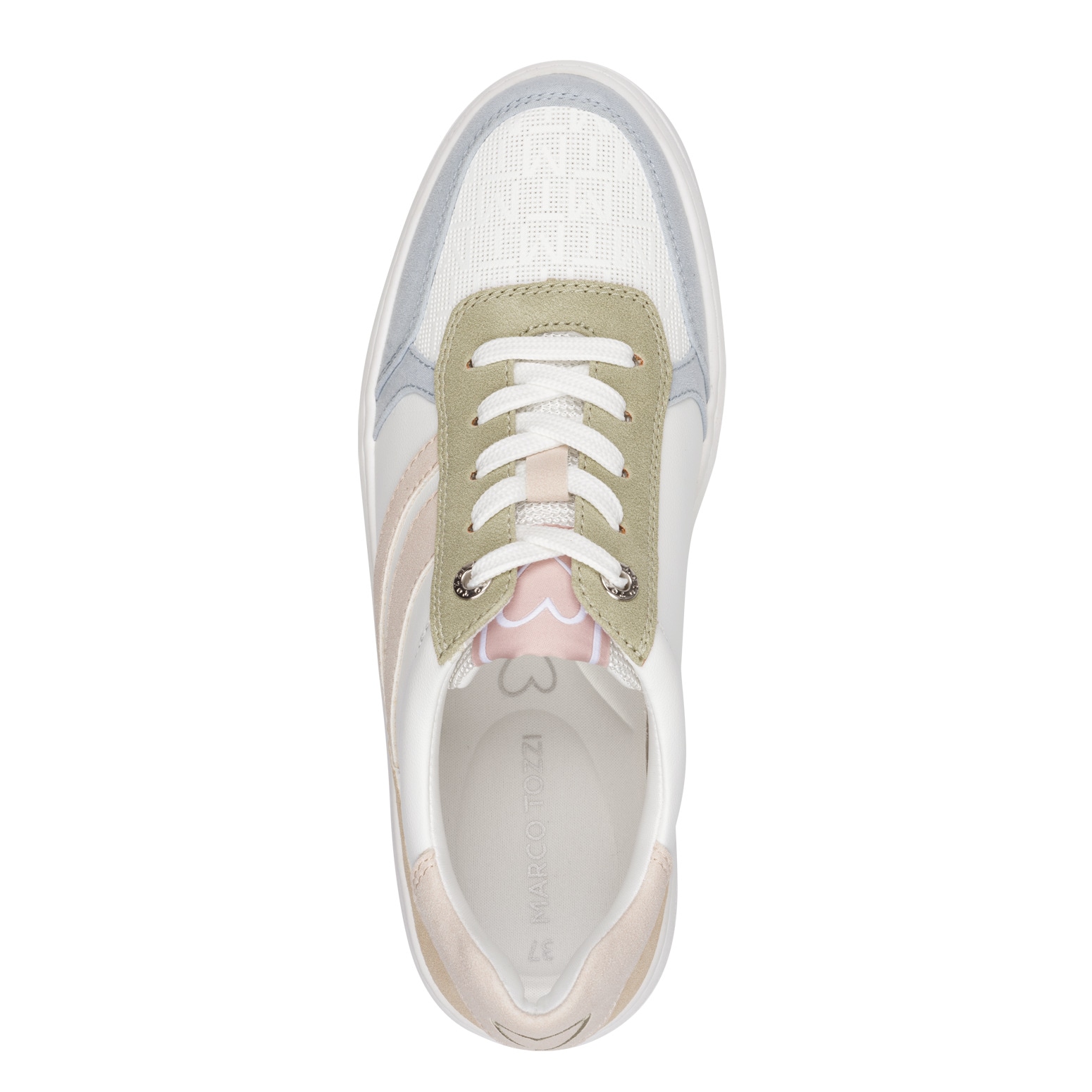 MARCO TOZZI Plateausneaker  , Freizeitschuh, Halbschuh, Schnürschuh mit farbigen Kontrastbesätzen